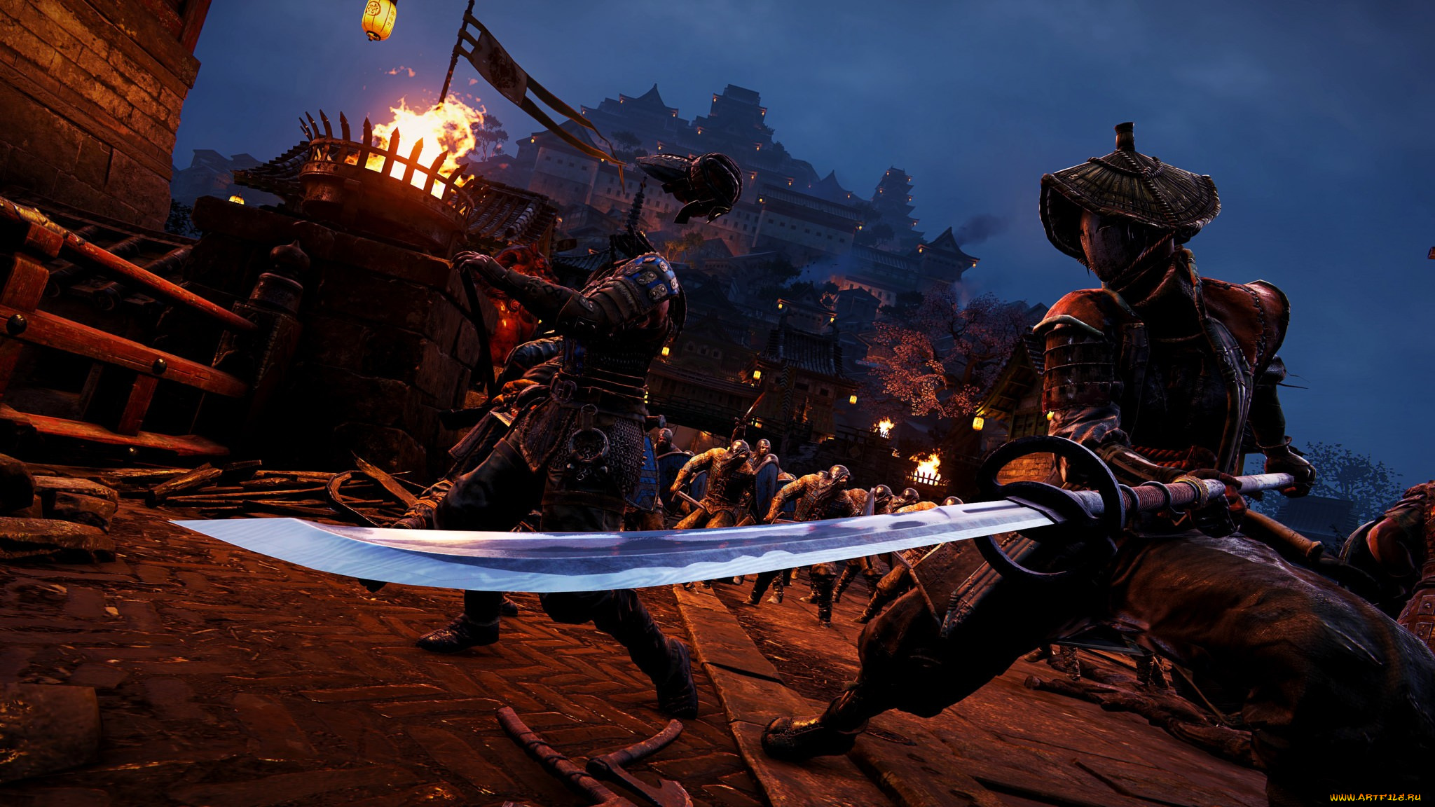 видео, игры, for, honor, самураи, бой, меч, крепость