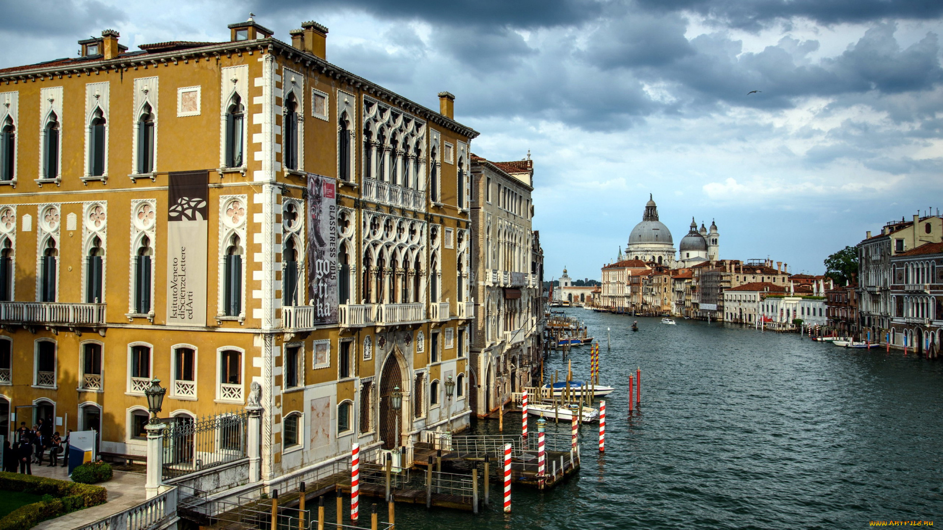 города, венеция, , италия, канал, собор