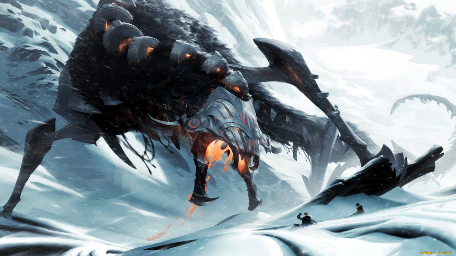 видео, игры, league, of, legends, , legends, of, runeterra, aurelion, sol, дракон, магия, снег, скалы, fused, firebrand