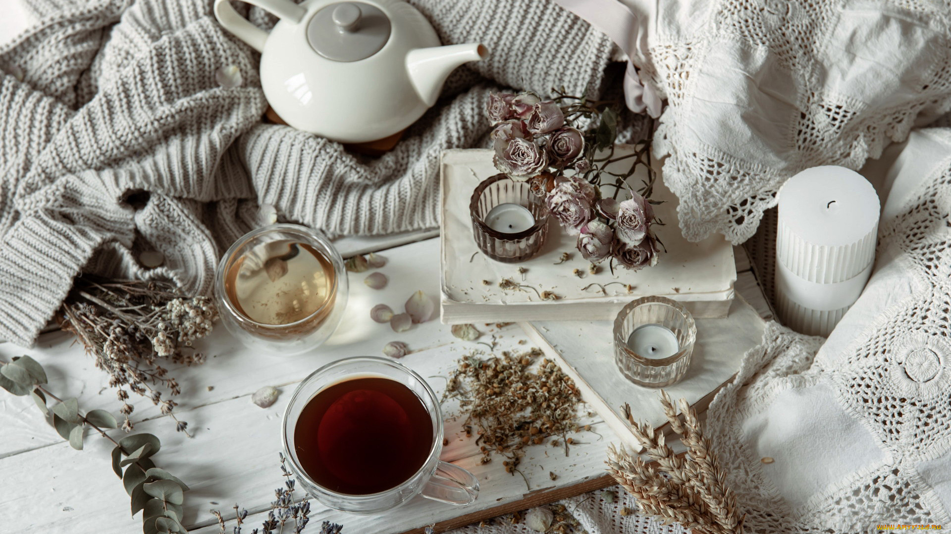 еда, напитки, , чай, свечи, чай, сухоцветы