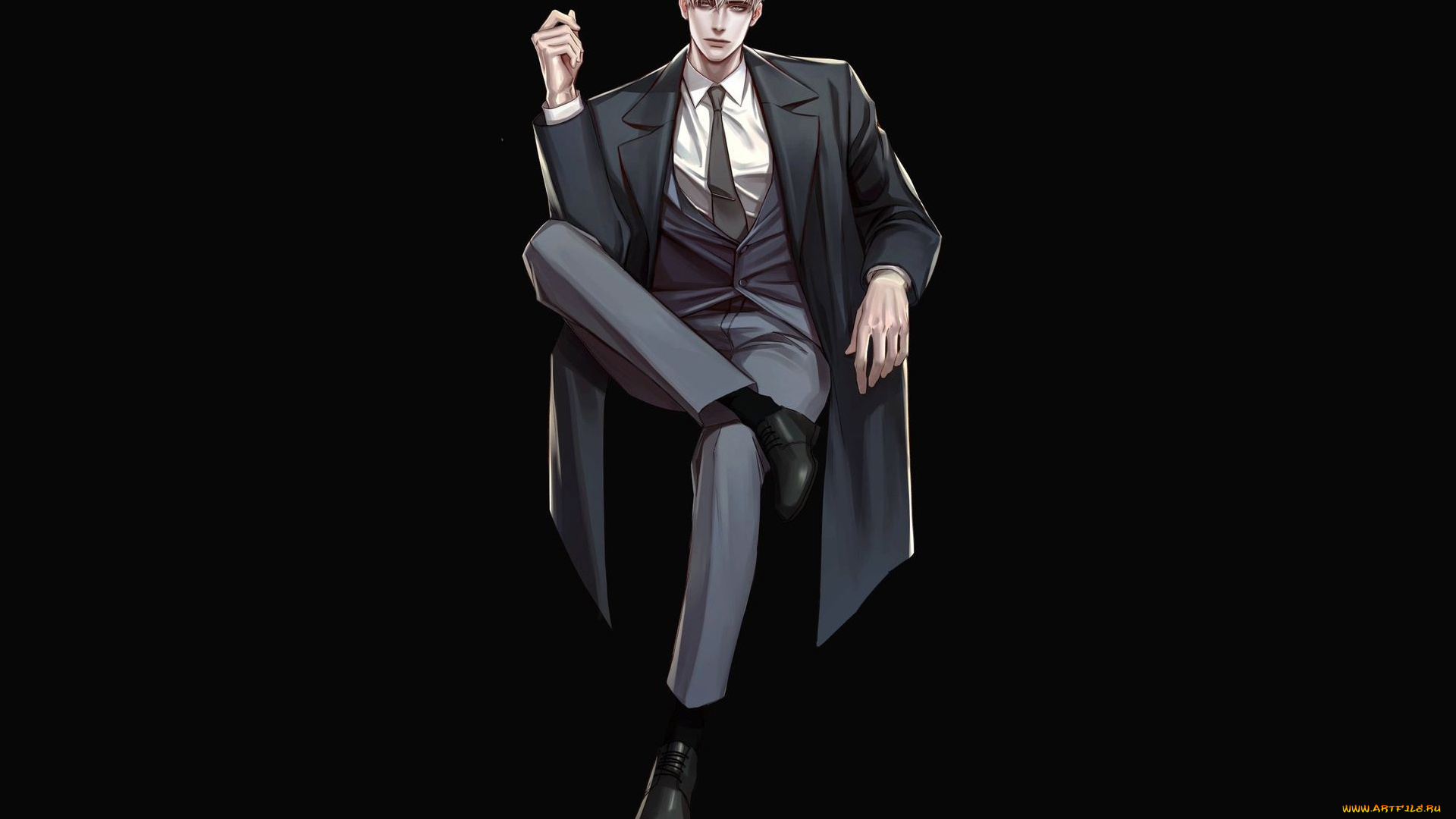 аниме, unknown, , другое, , мужчина, пальто, костюм