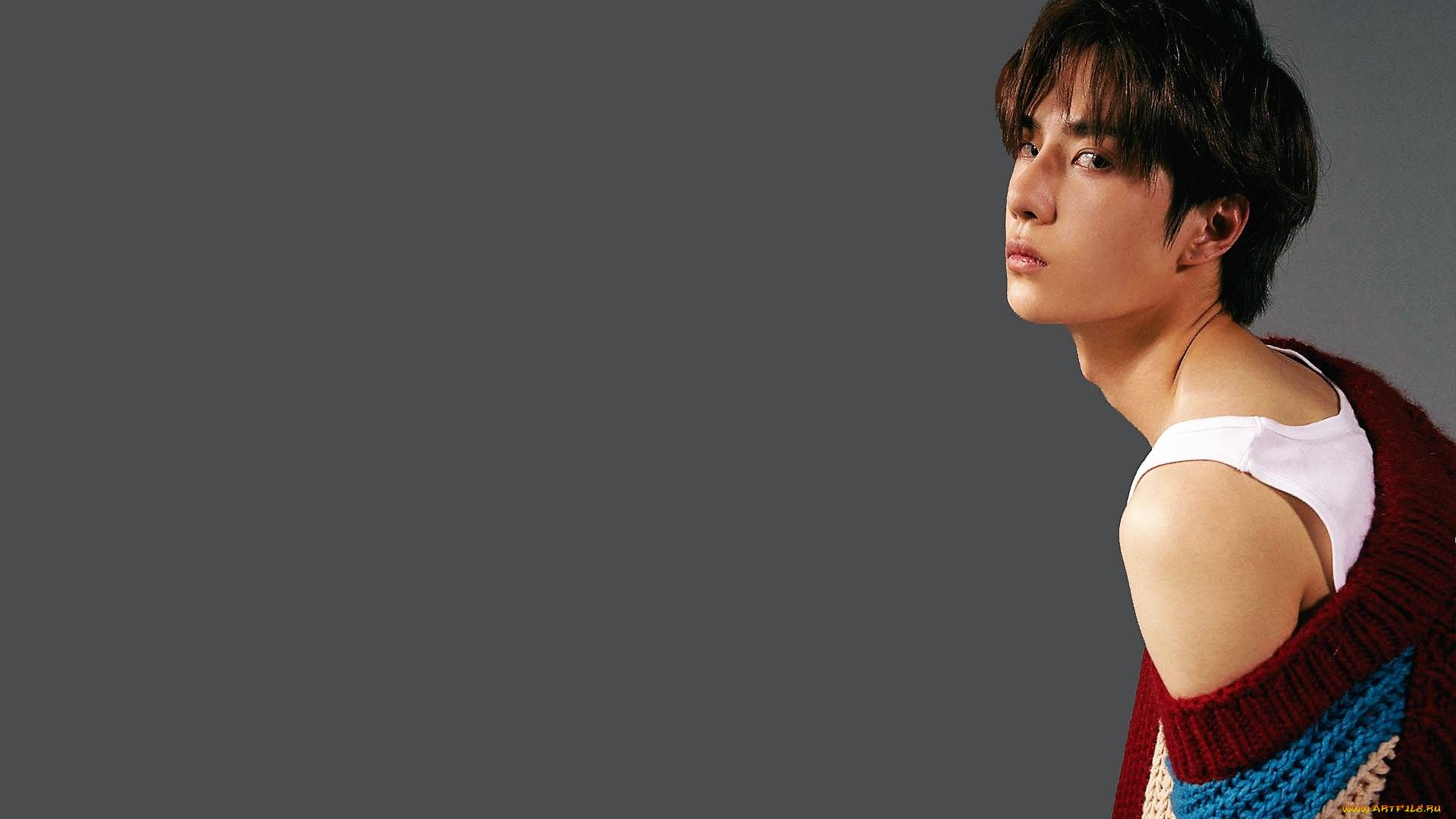 мужчины, wang, yi, bo, актер, плечо, майка, кофта