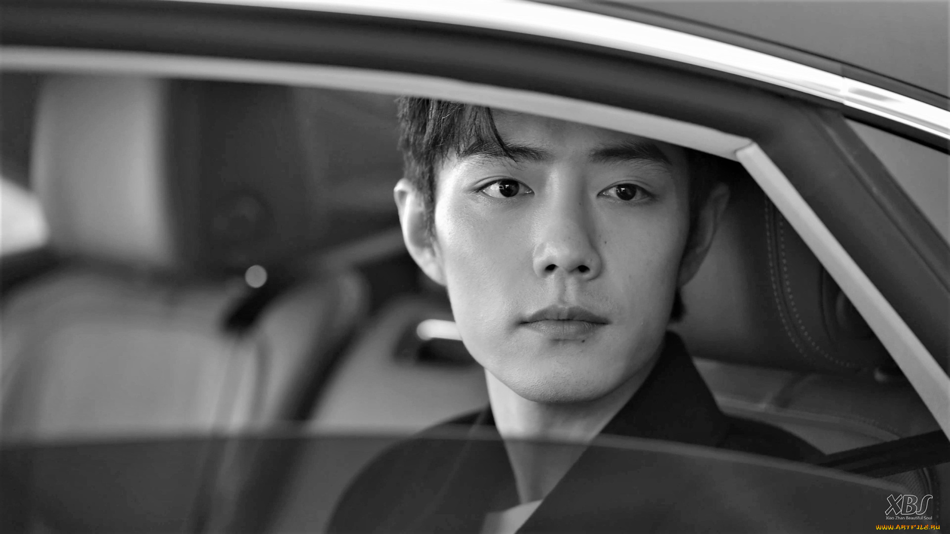 мужчины, xiao, zhan, лицо, машина