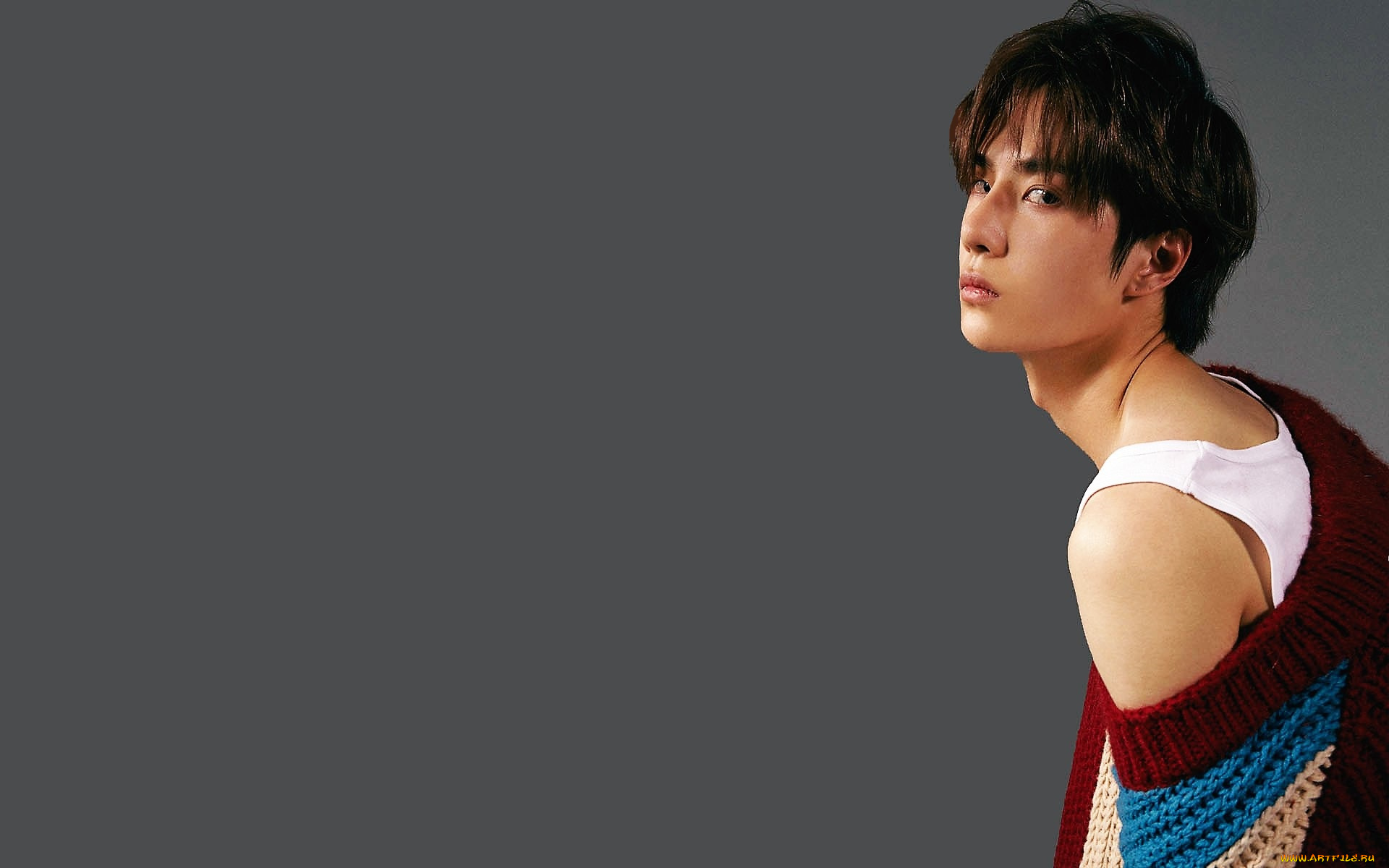 мужчины, wang, yi, bo, актер, плечо, майка, кофта
