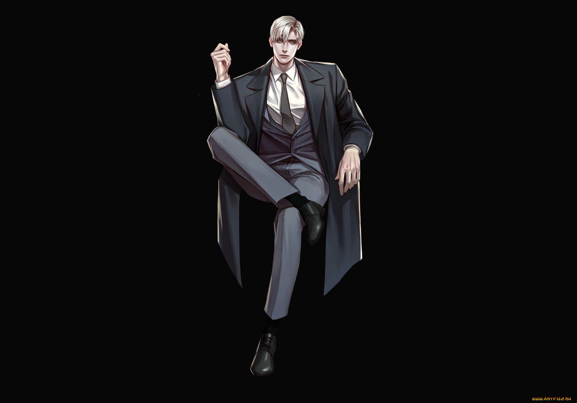 аниме, unknown, , другое, , мужчина, пальто, костюм