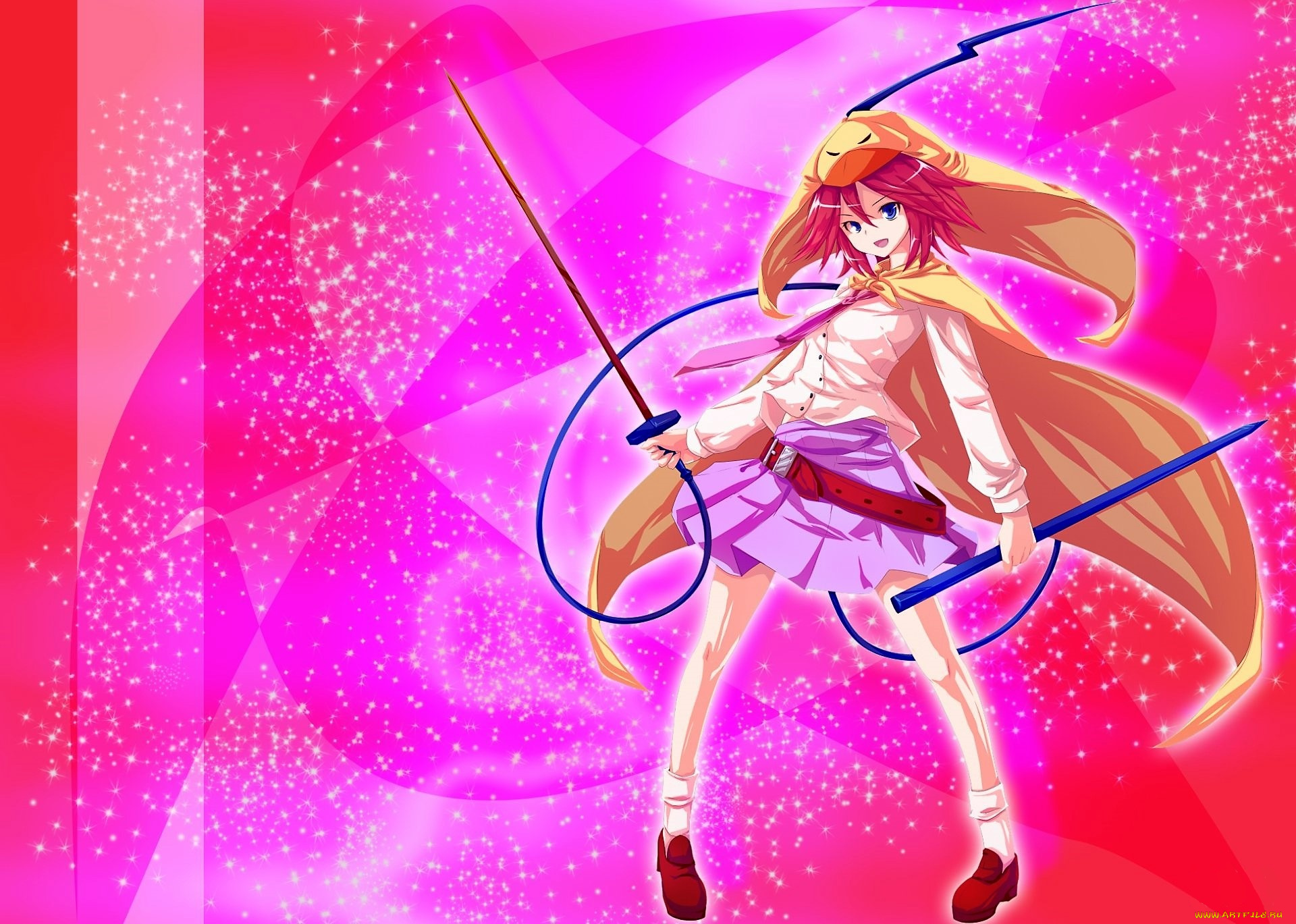 аниме, touhou, девушка, оружие