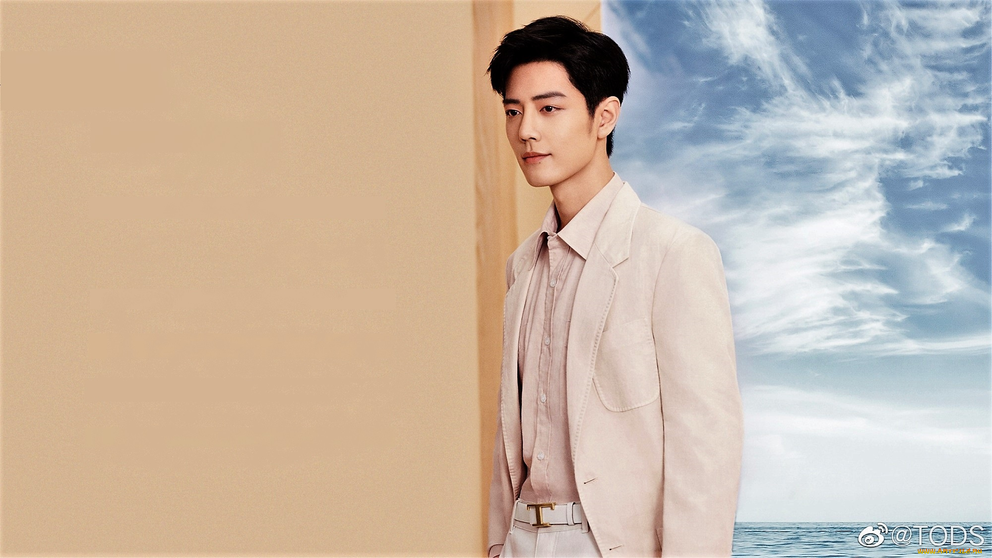 мужчины, xiao, zhan, актер, костюм, картина, небо, облака