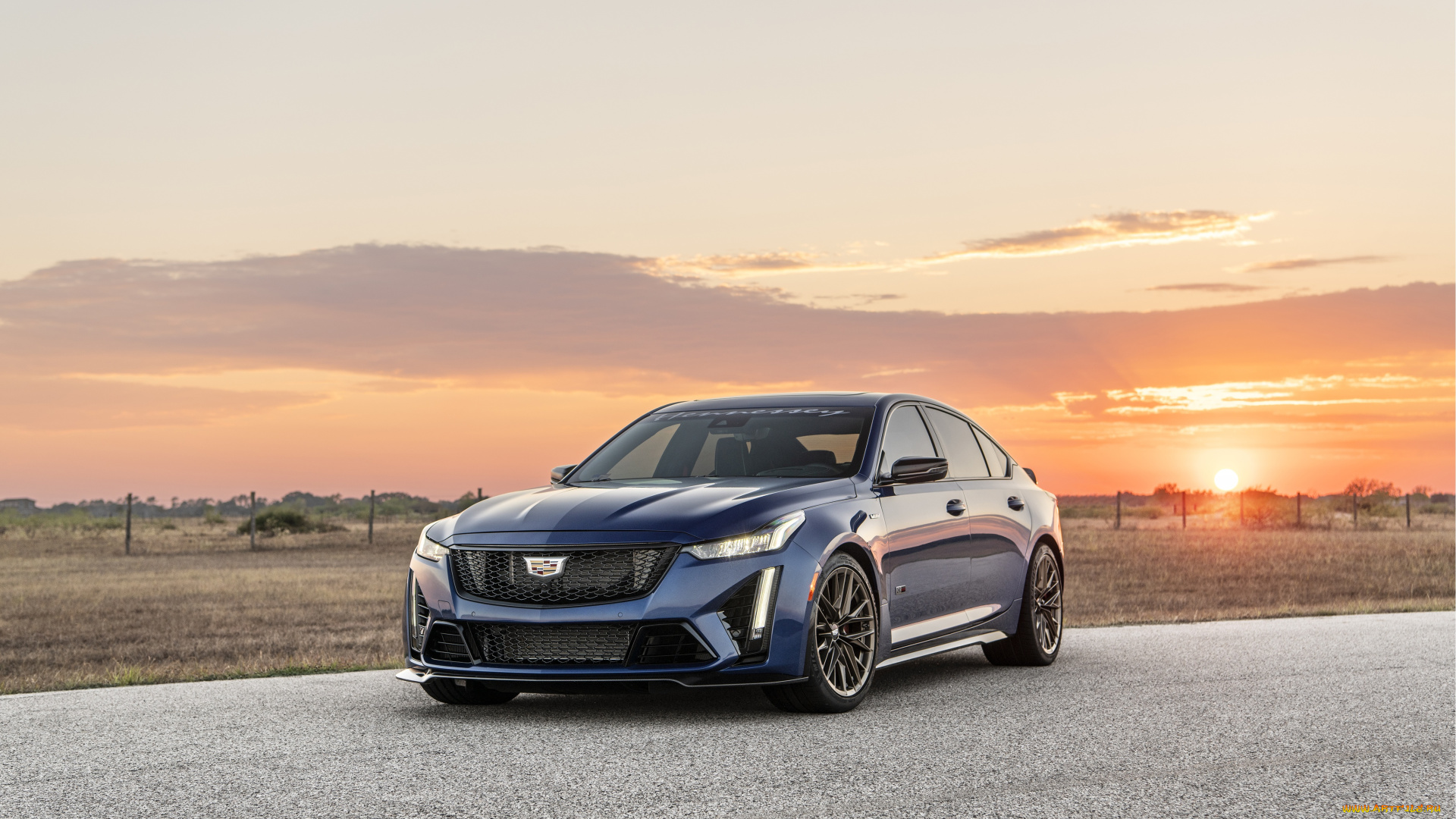 автомобили, cadillac, blue, hennessey, ct5-v