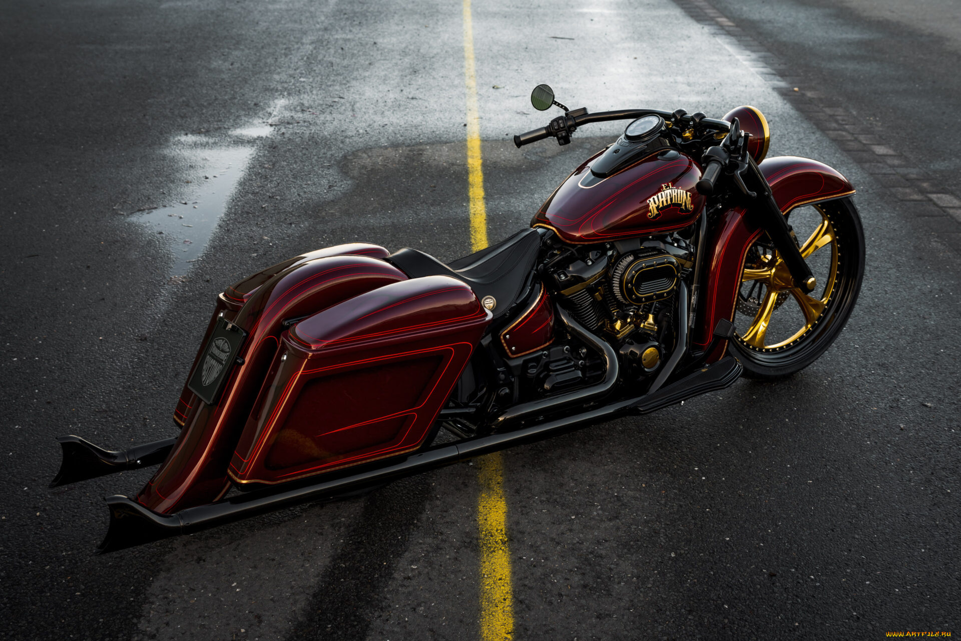 мотоциклы, harley-davidson, softail, heritage, customized, el, patron, tuning, bikes