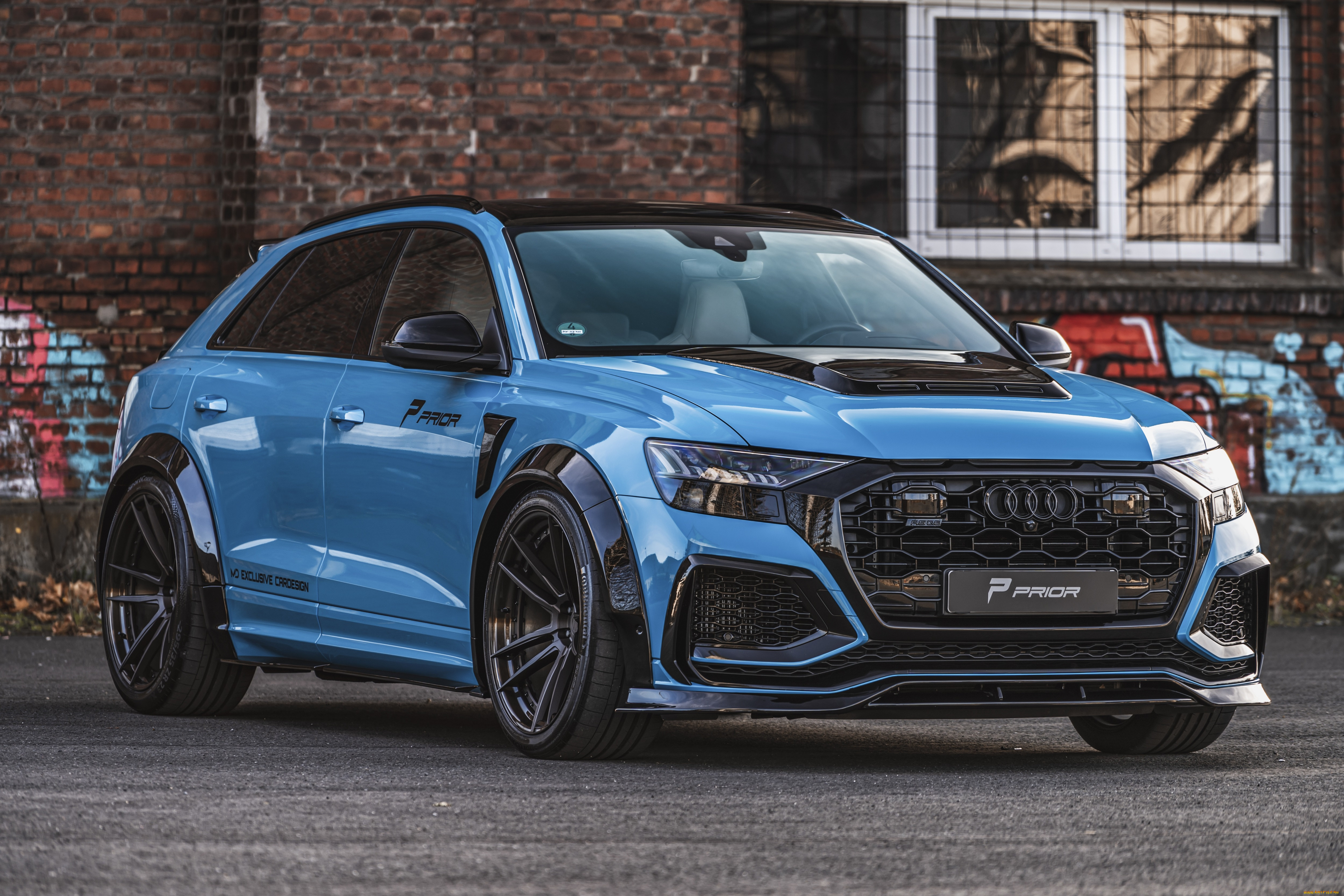 автомобили, audi, blue, prior, design, rs, q8, aerodynamic-kit