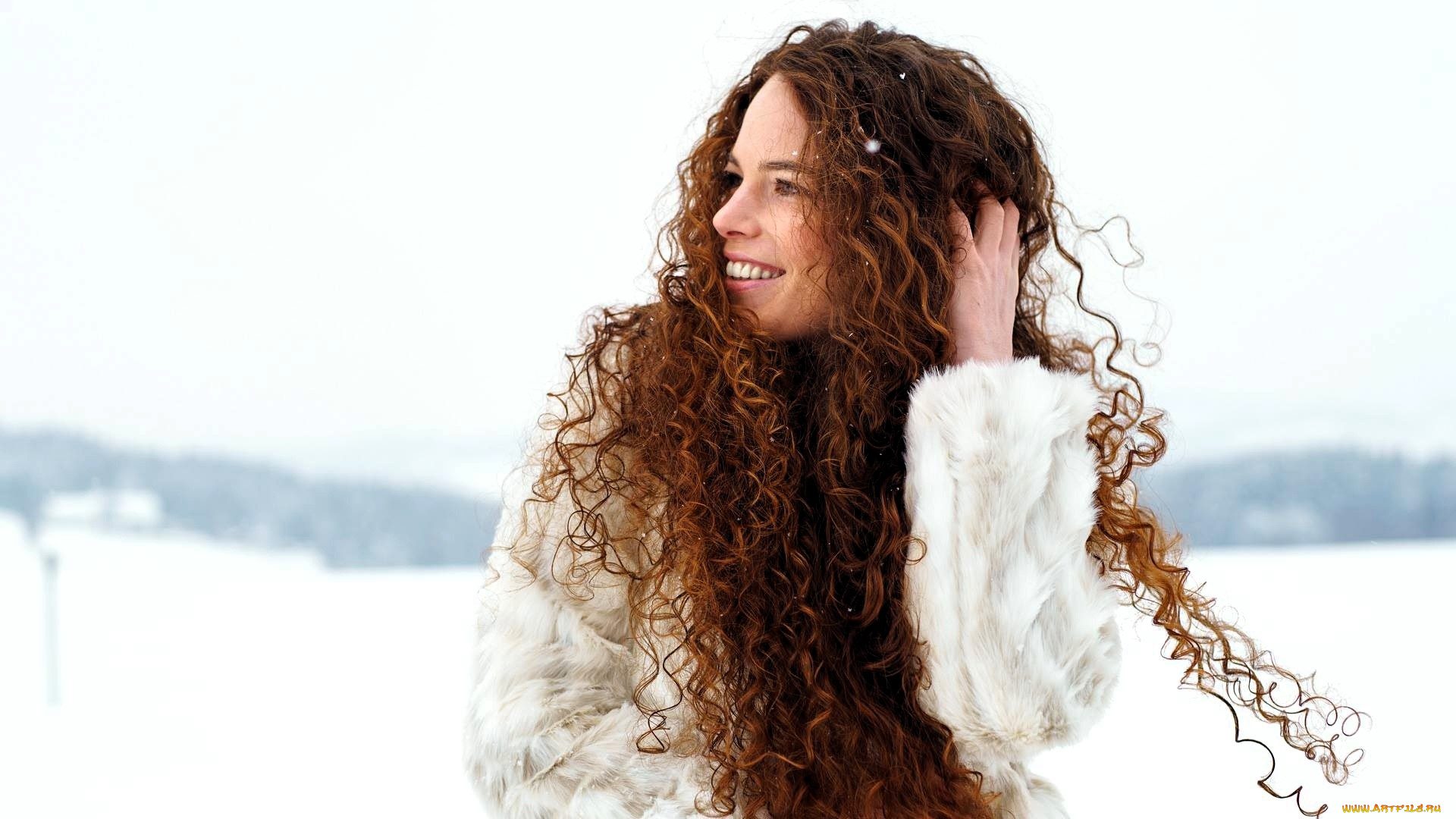 девушки, -, брюнетки, , шатенки, шатенка, шуба, снег