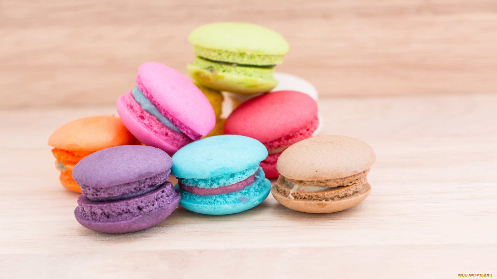 еда, макаруны, лакомство, ассорти