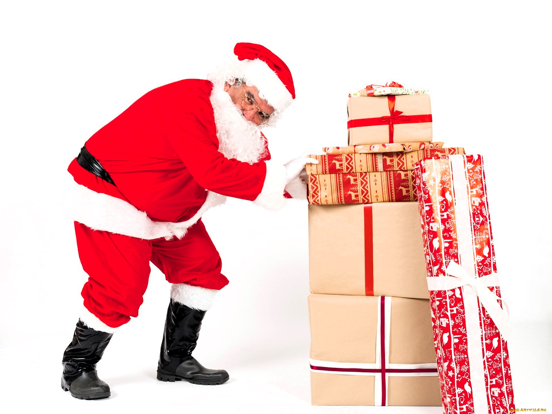 праздничные, дед, мороз, , санта, клаус, санта, клаус, подарки, коробки