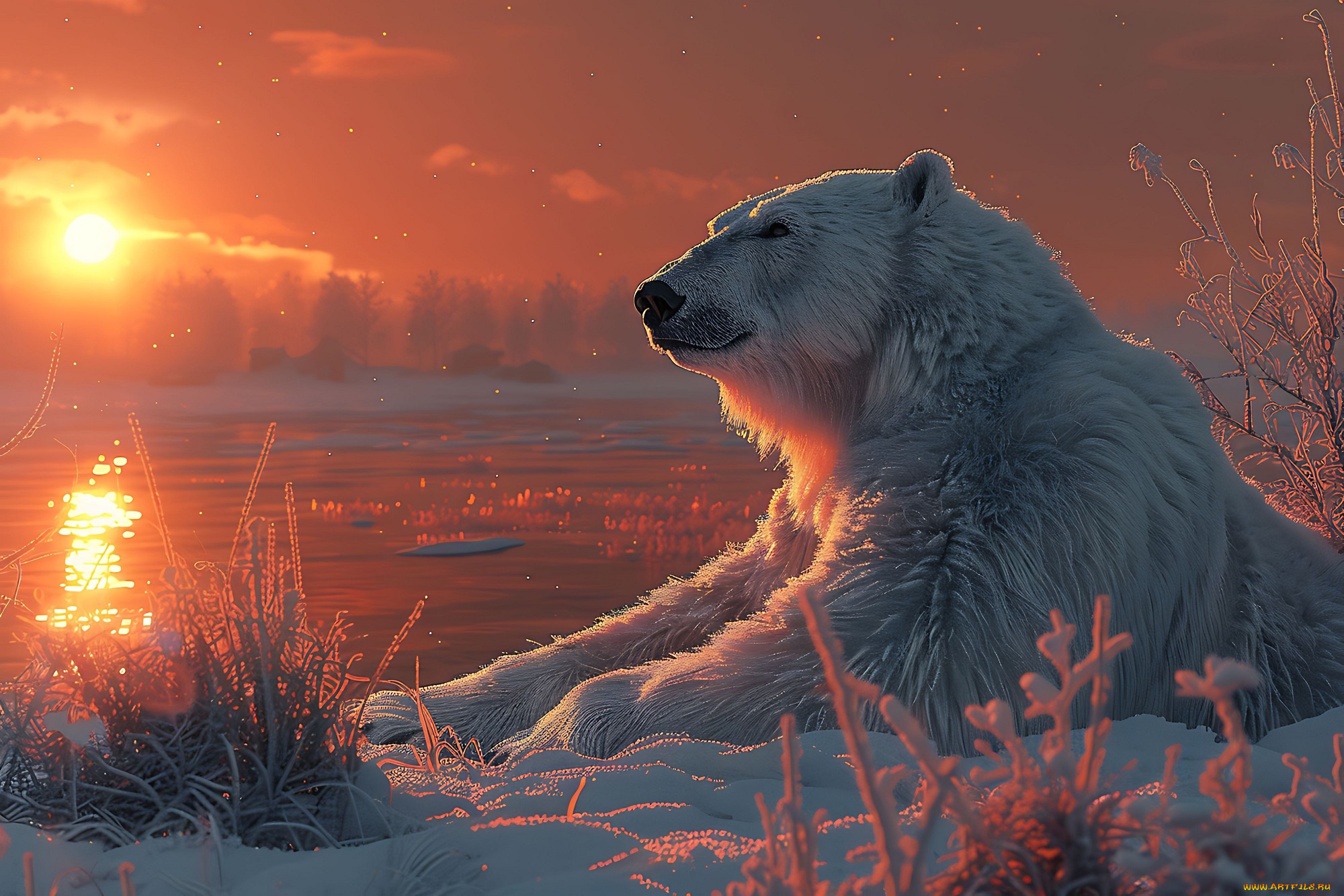 разное, компьютерный, дизайн, белый, медведь