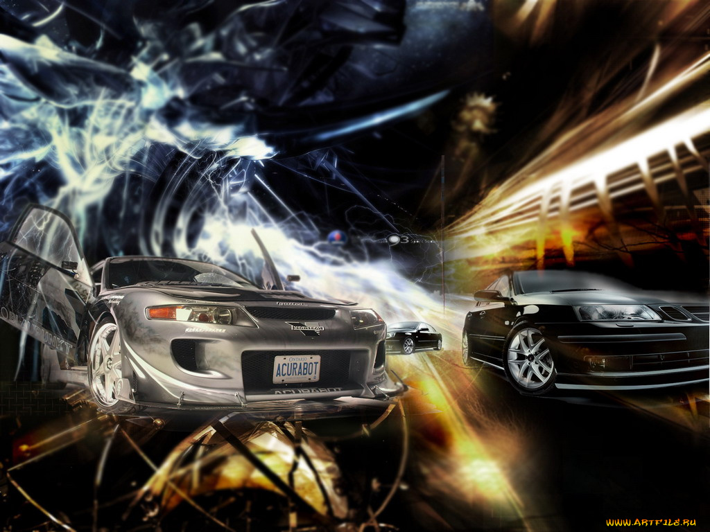 автомобили, разные, вместе