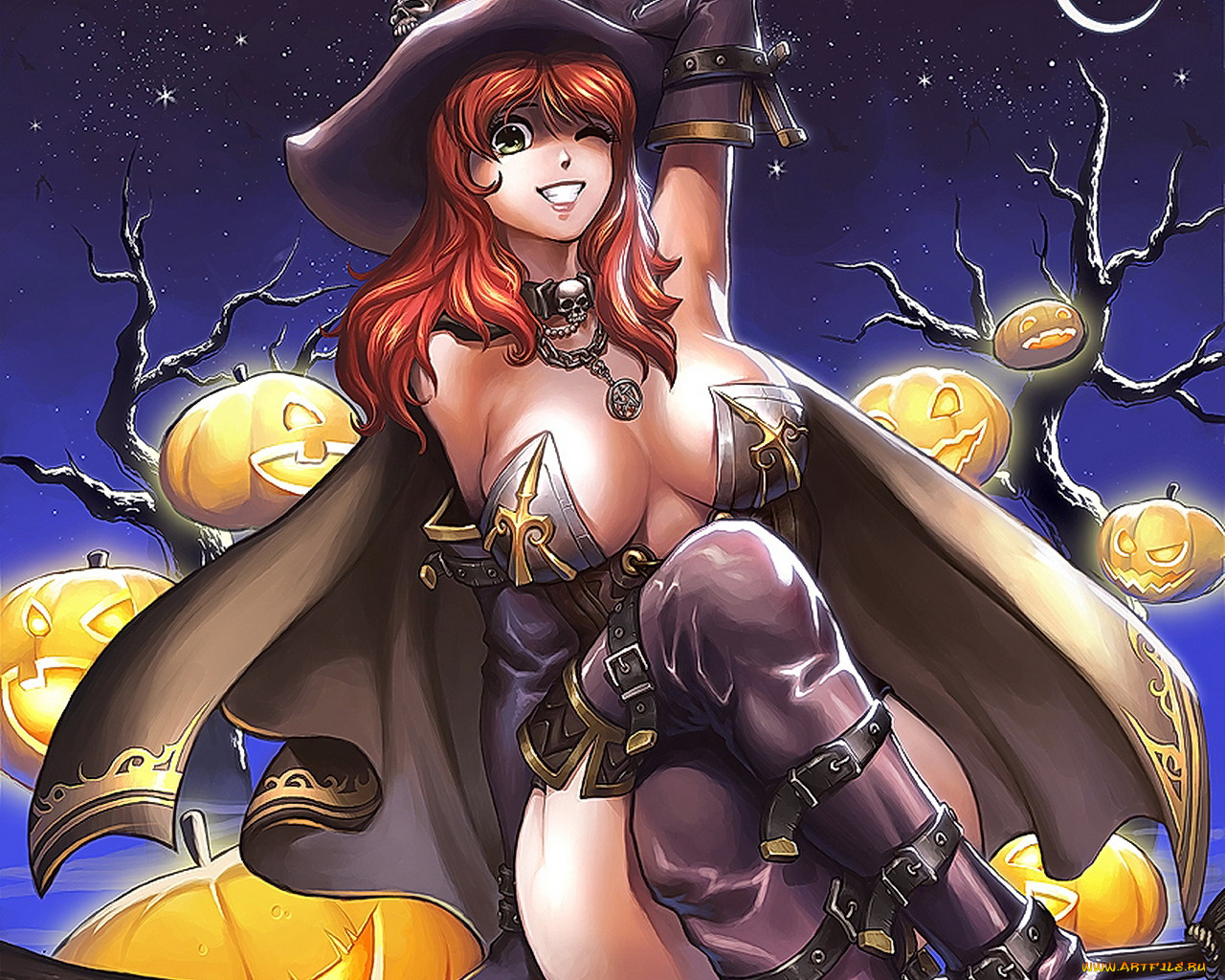 аниме, halloween, magic