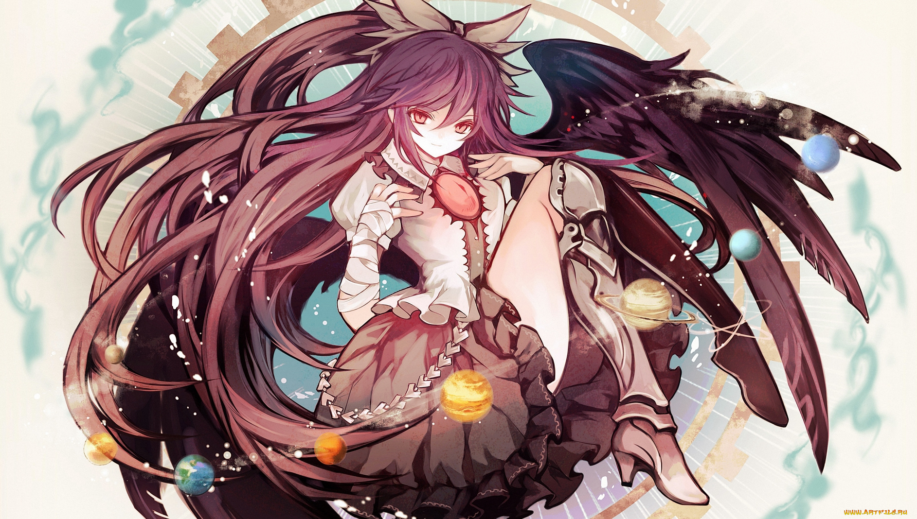 reiuji, utsuho, аниме, touhou