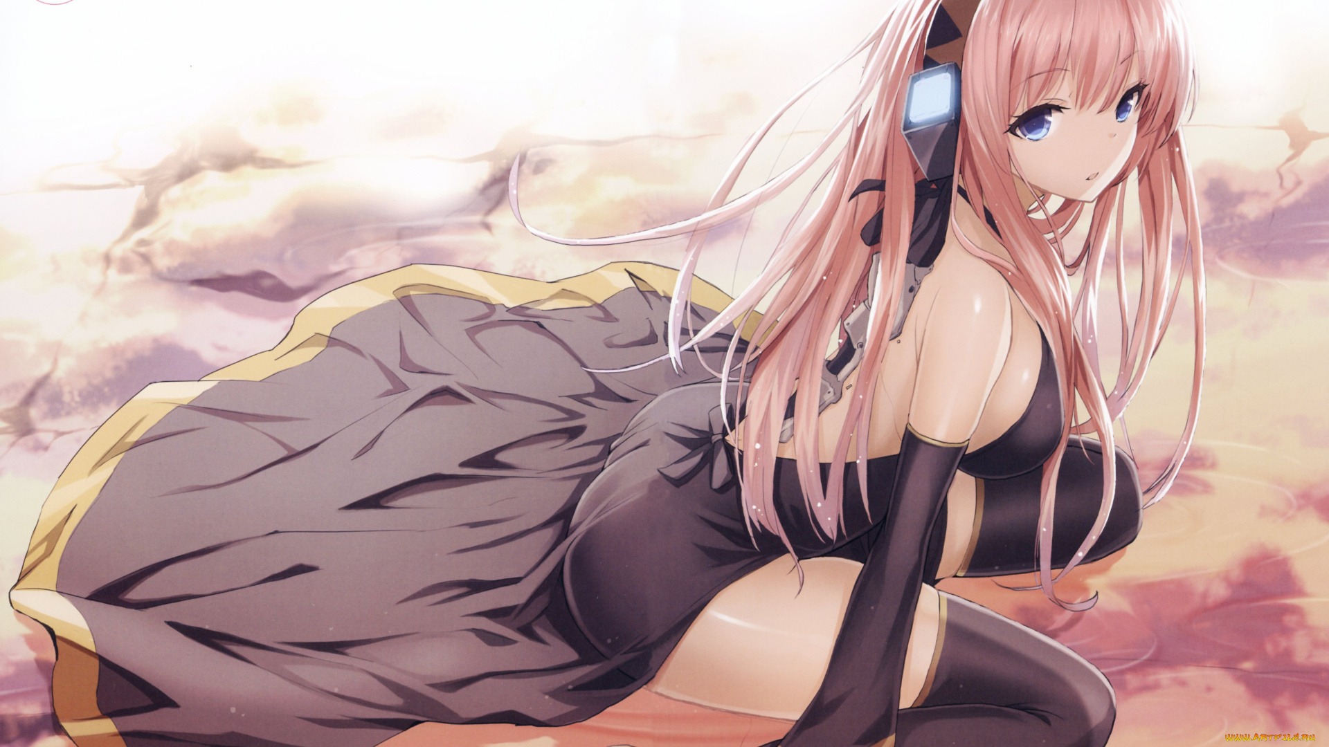 аниме, vocaloid, смотрит, megurine, luka