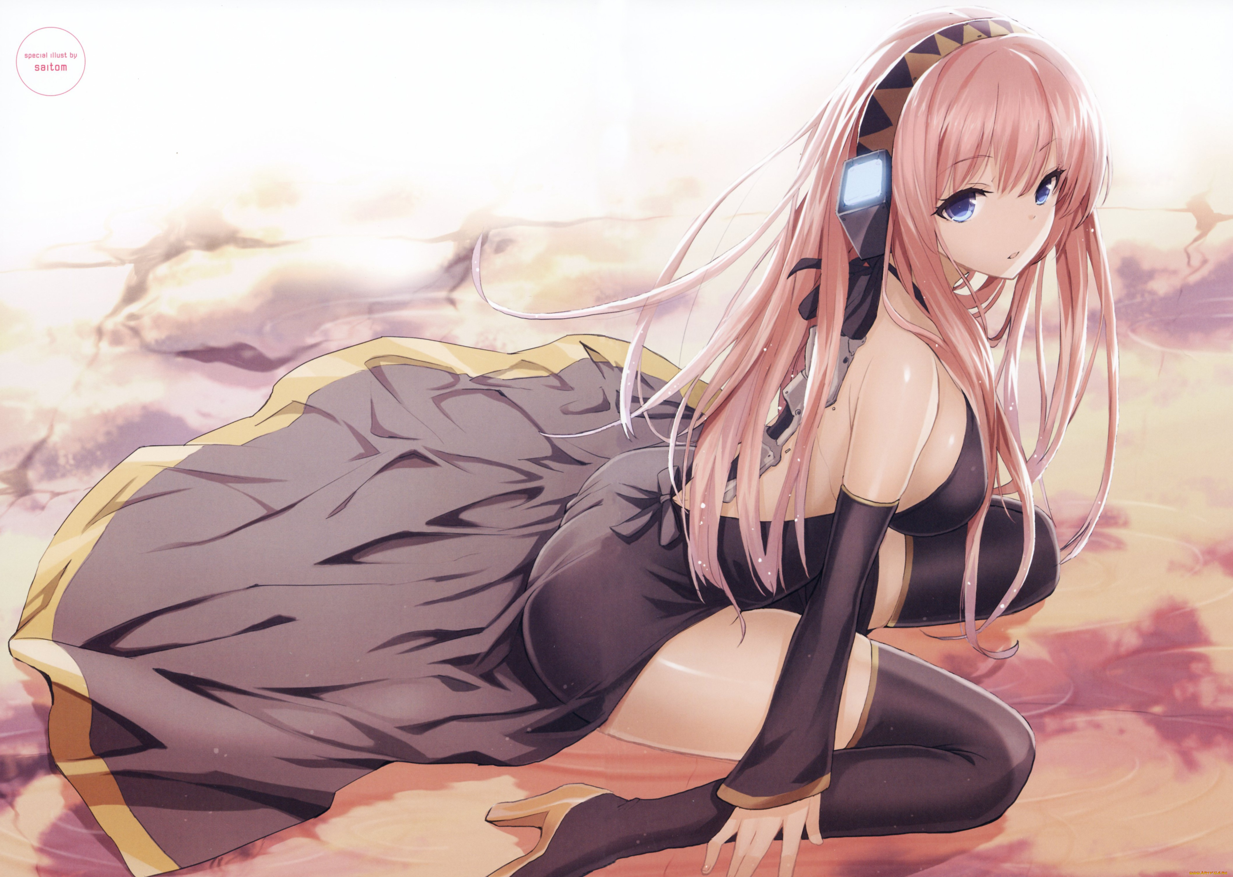 аниме, vocaloid, смотрит, megurine, luka