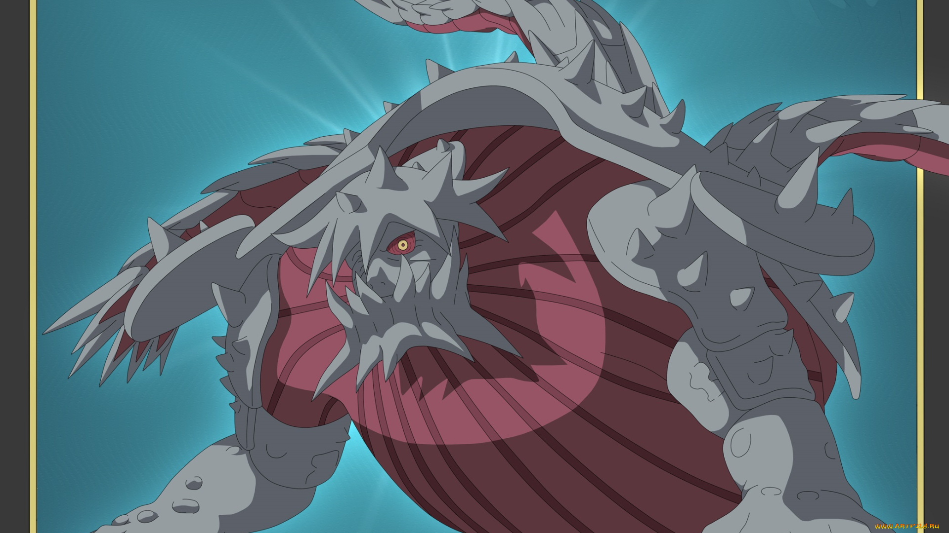 аниме, naruto, наруто, шиппуден, хвостатый, зверь, трёхвостый, глаз, панцирь