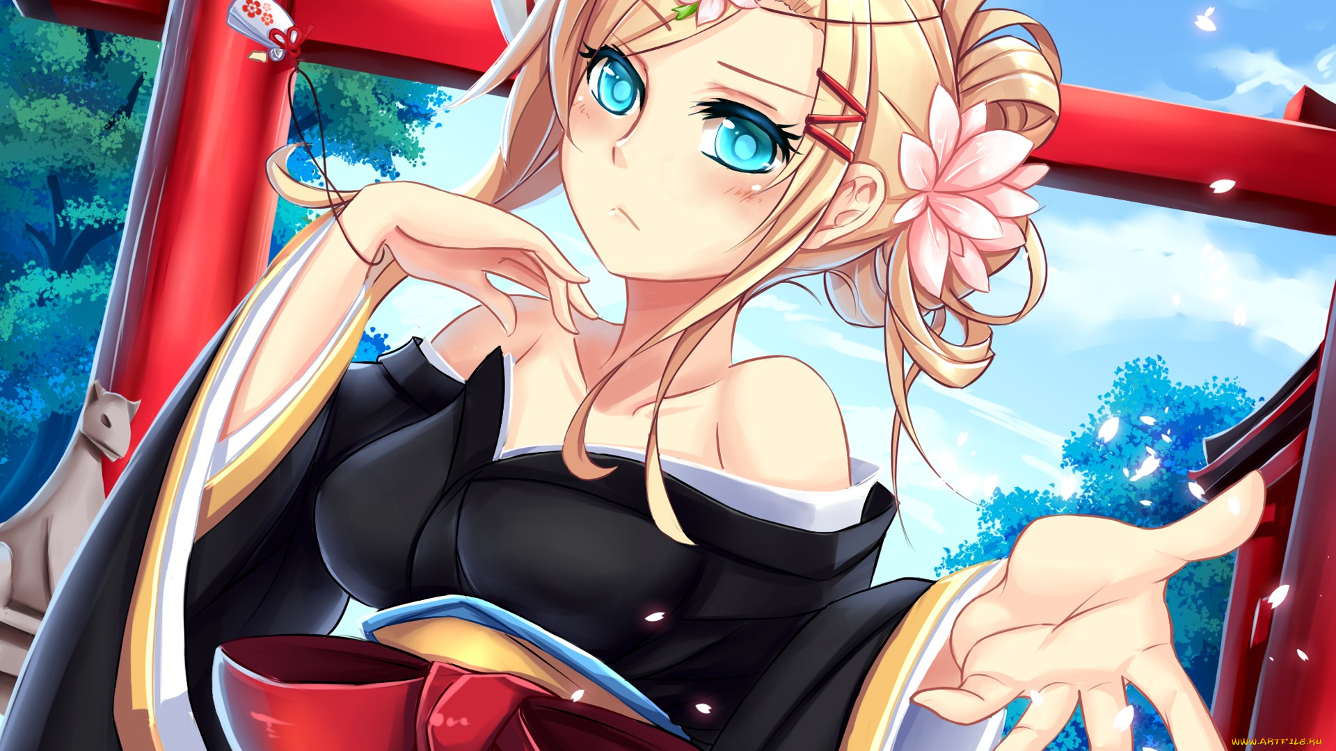 аниме, shingeki, no, kyojin, annie, leonhardt, юката, смущение, взгляд, жест, сакура, art, маска, девушка