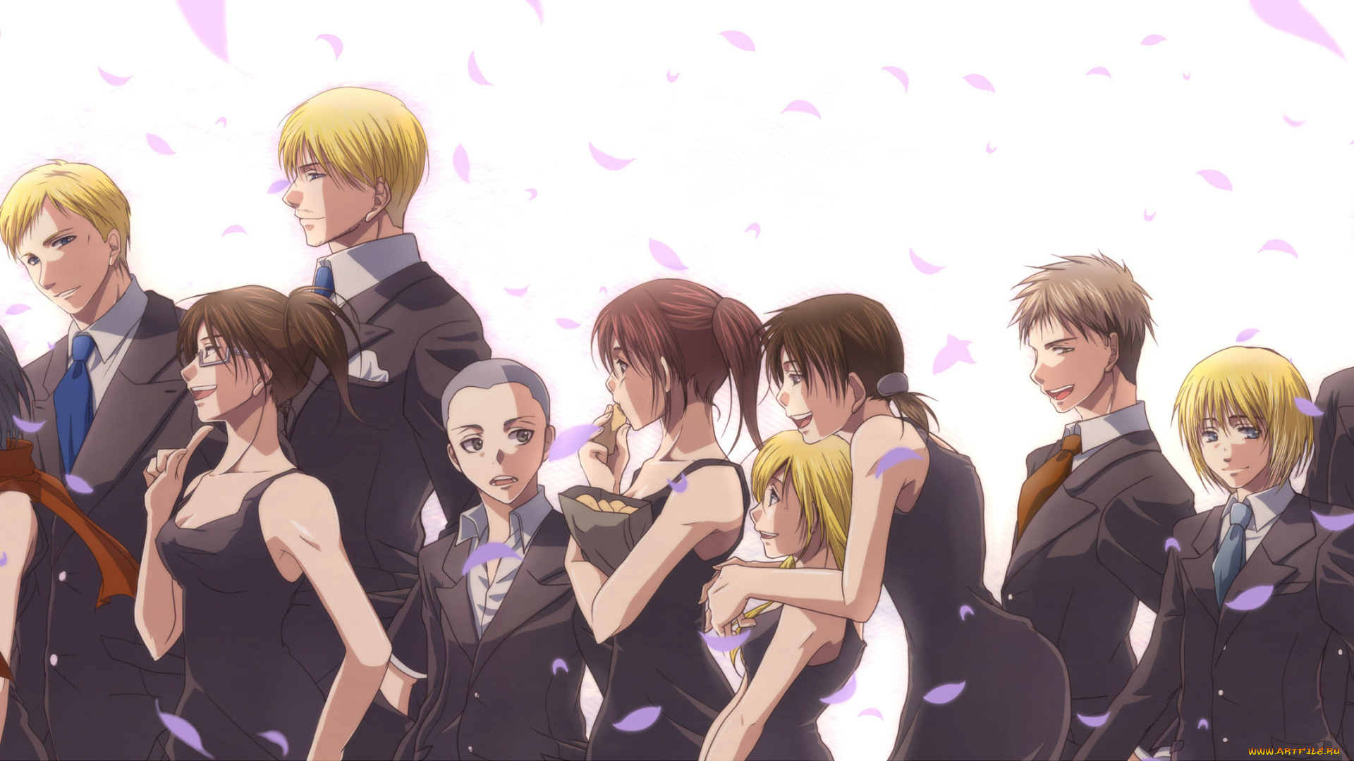 аниме, shingeki, no, kyojin, christa, renz, armin, arlert, sasha, browse, reiner, braun, annie, leonhardt, hanji, zoe, irvin, smith, eren, jaeger
