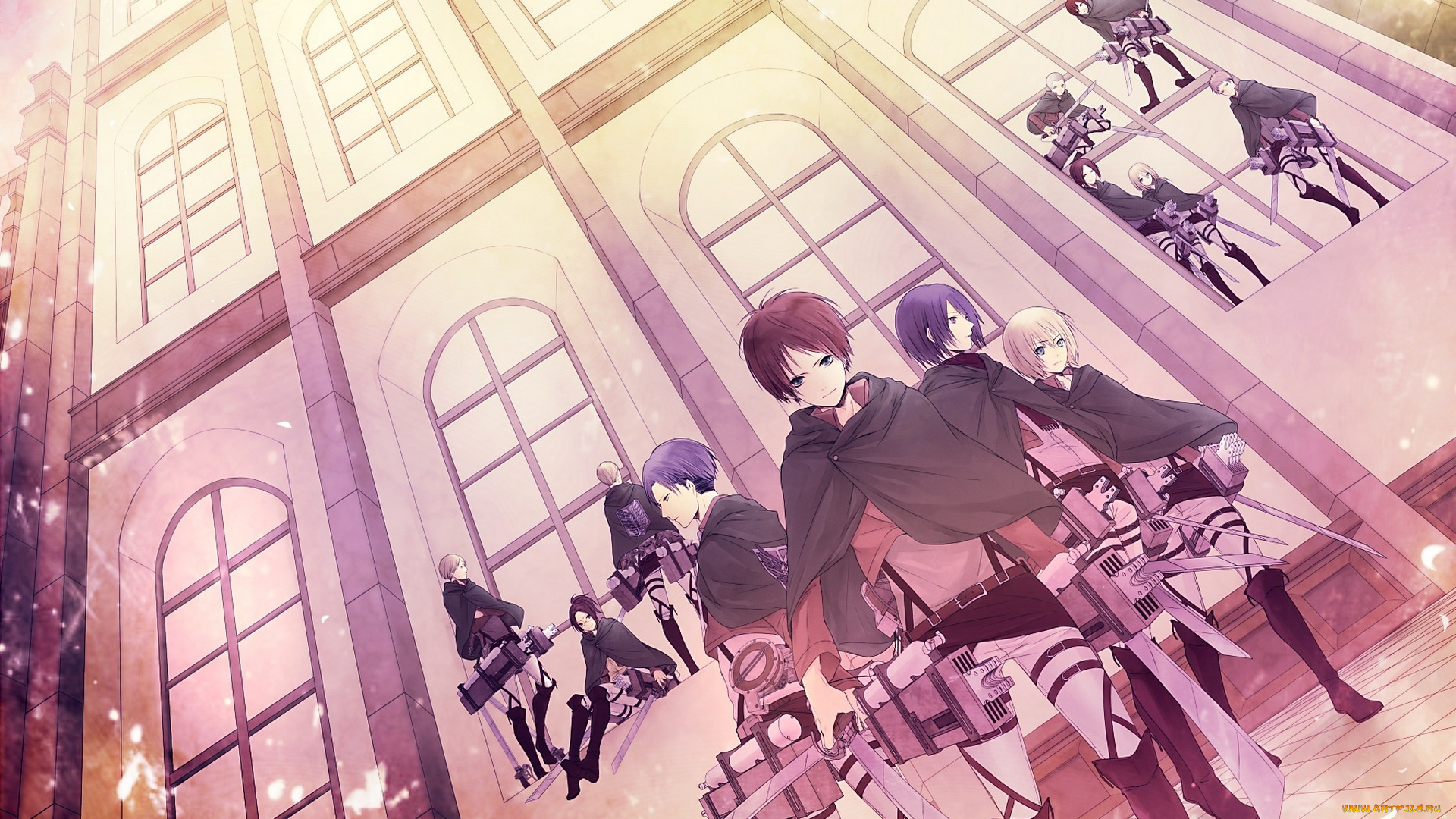 аниме, shingeki, no, kyojin, sasha, browse, rivaille, окна, дом, парни, девушки, ymir, mikasa, ackerman, irvin, smith, jean, kirchstein, hanji, zoe, eren, jaeger, conny, springer, christa, renz, armin, arlert