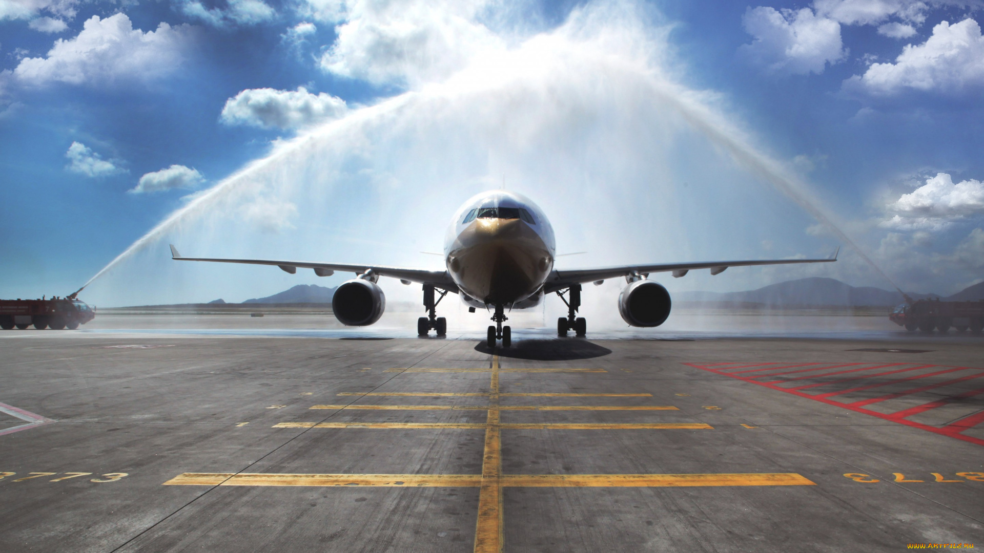 авиация, авиационный, пейзаж, креатив, firetrucks, airobus