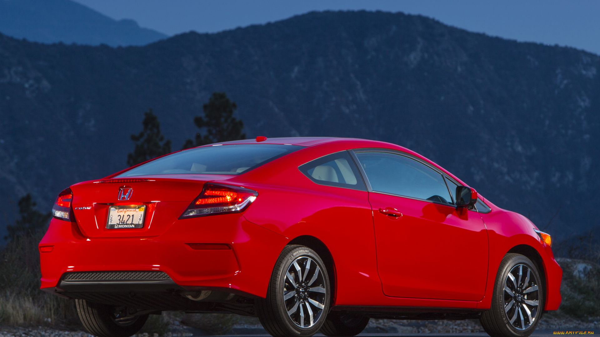 автомобили, honda, красный, 2014г, coupe, civic