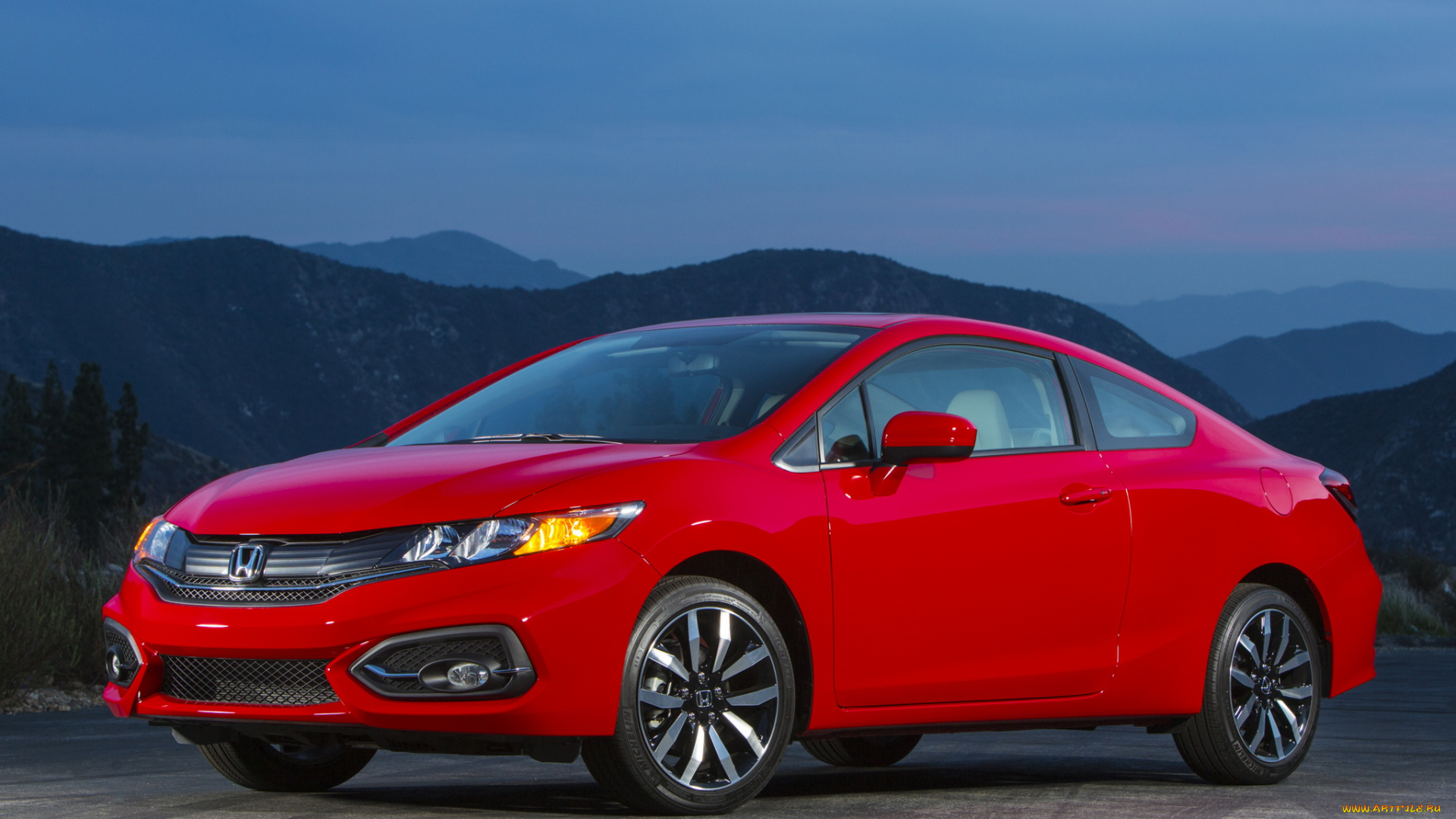 автомобили, honda, красный, 2014г, coupe, civic