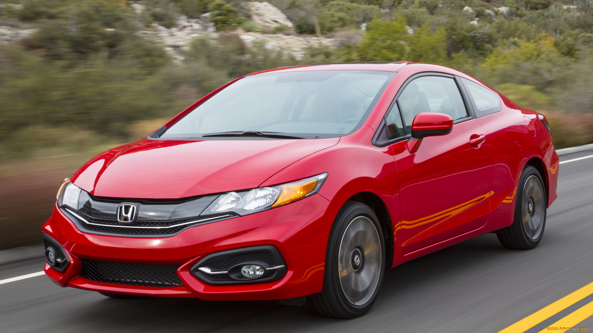 автомобили, honda, красный, 2014г, coupe, civic
