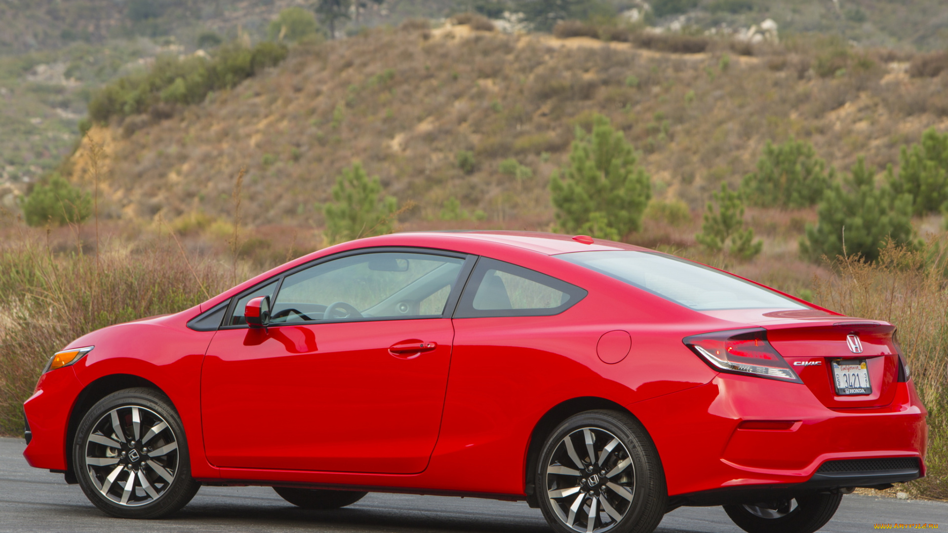 автомобили, honda, красный, civic, 2014г, coupe