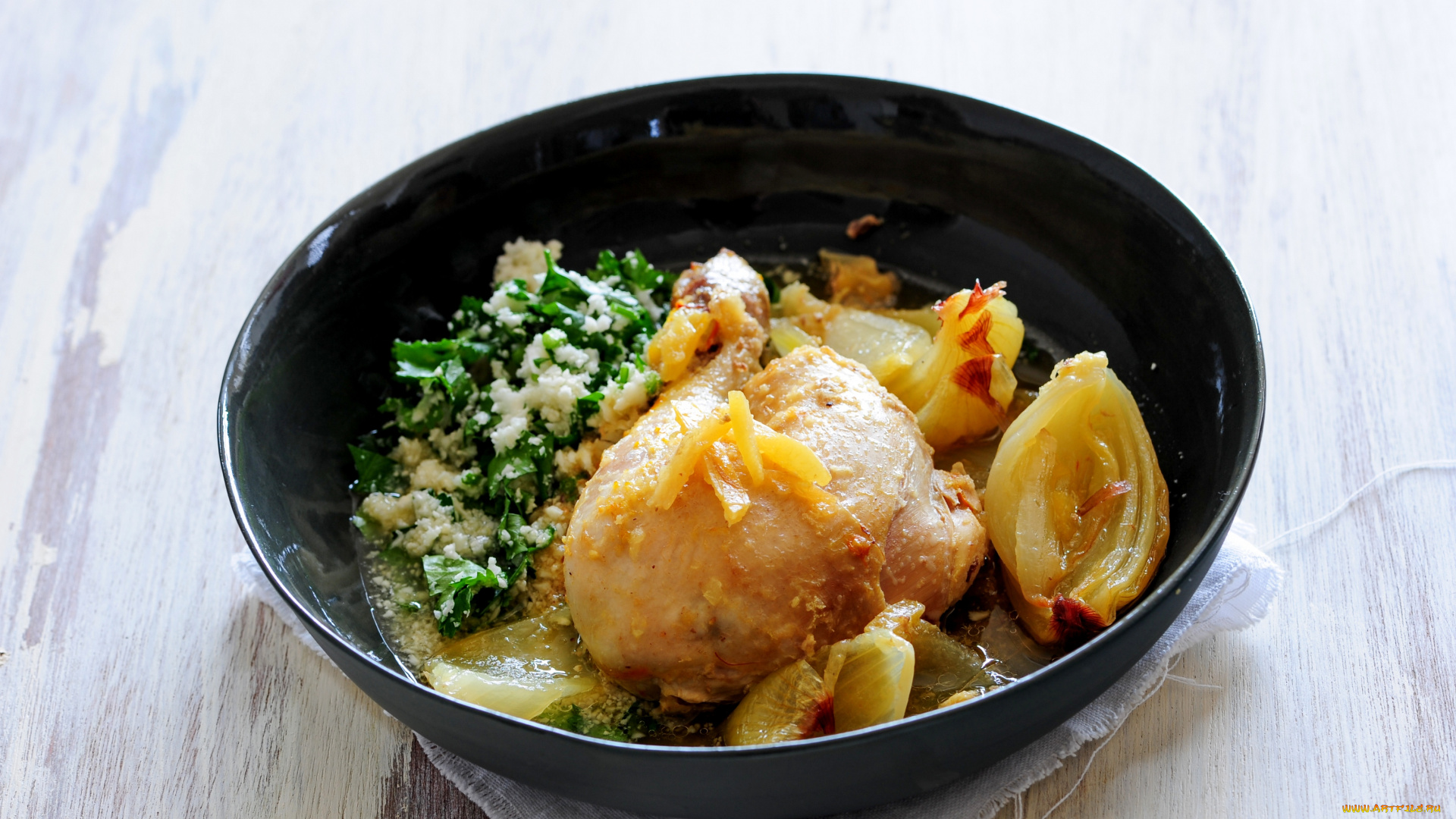 еда, мясные, блюда, жареное, мясо, зелень, лук