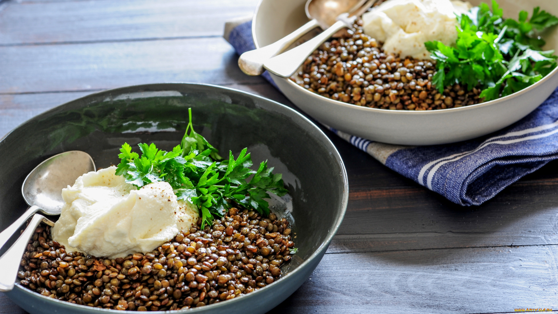 еда, вторые, блюда, зелень, сметана, бобовое, блюдо