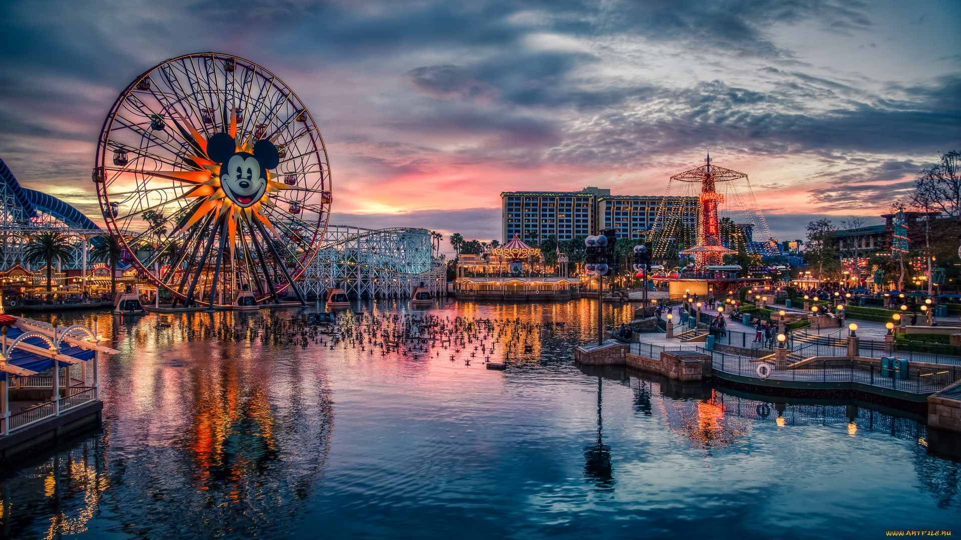города, диснейленд, парк, развлечений