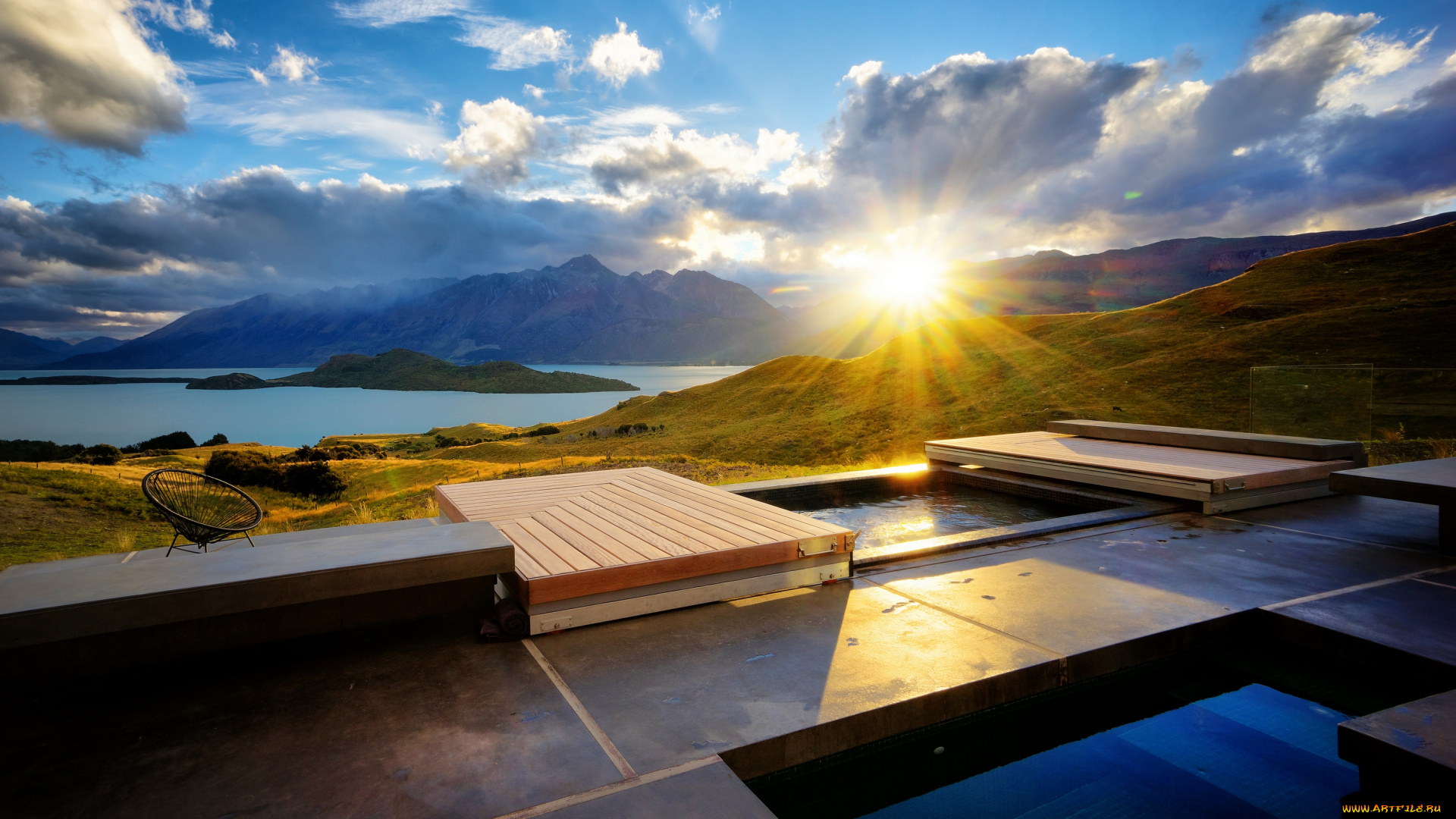 природа, восходы, закаты, новая, зеландия