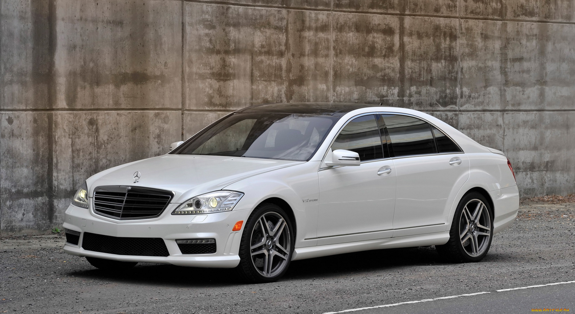 автомобили, mercedes-benz, шоссе, стена, дорога, престиж, белый, sl65