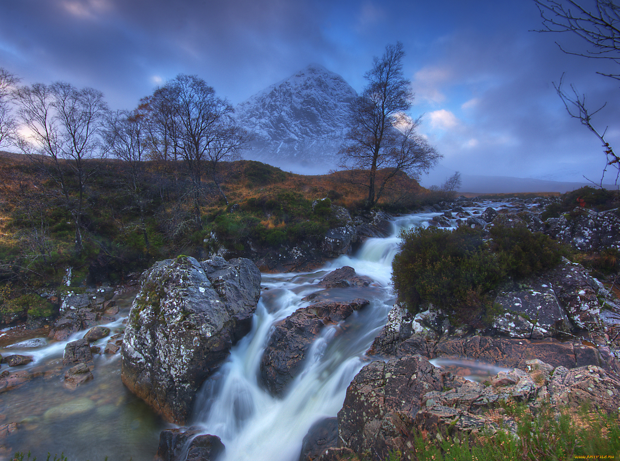 природа, реки, озера, дымка, стремнина, горы, река