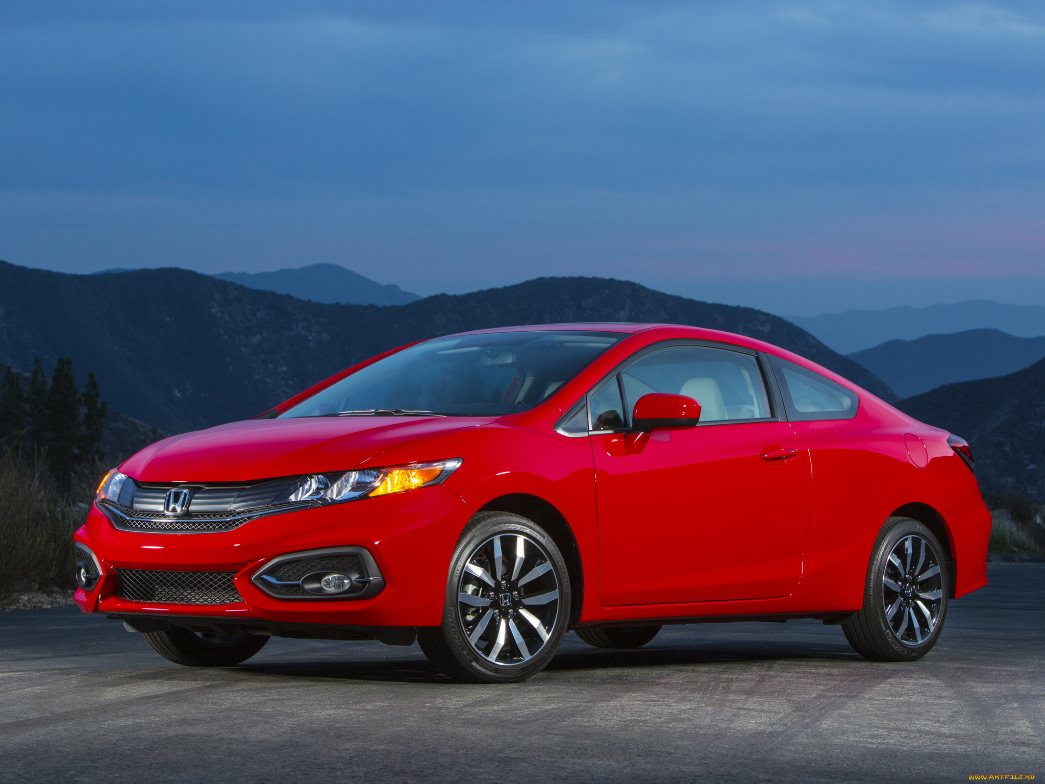 автомобили, honda, красный, 2014г, coupe, civic