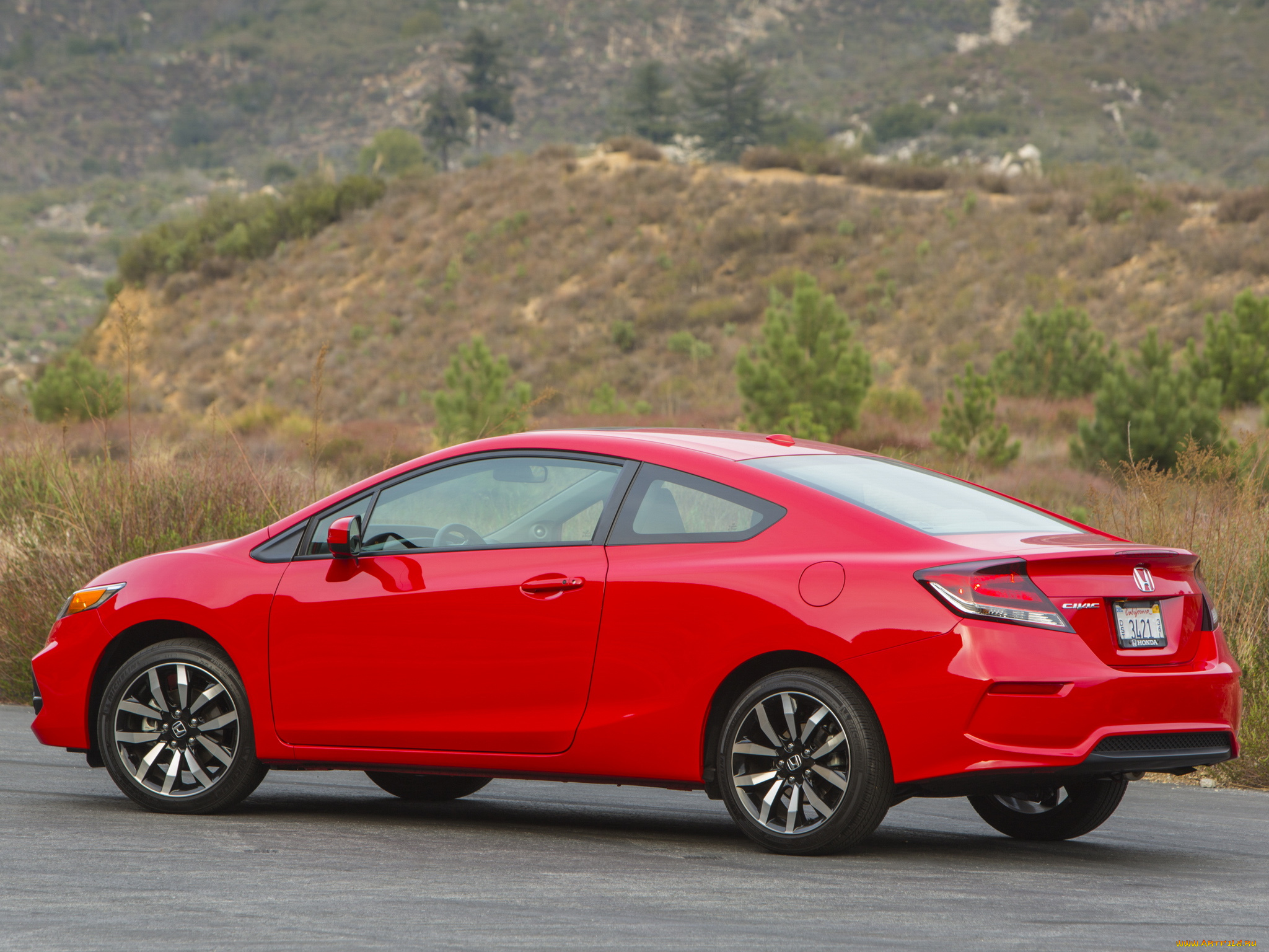 автомобили, honda, красный, civic, 2014г, coupe