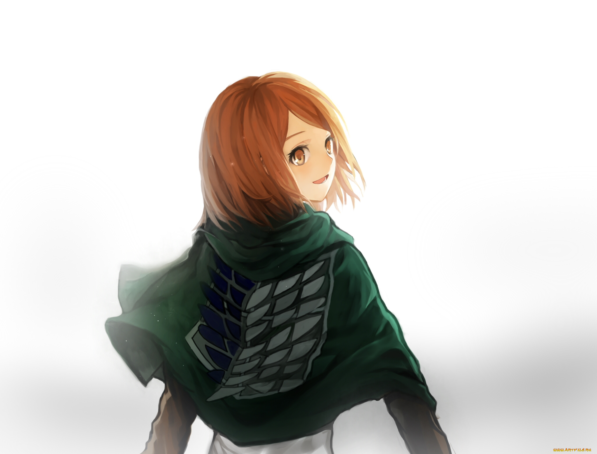 аниме, shingeki, no, kyojin, art, petra, ral, девушка, medllia, взгляд, плащ, улыбка