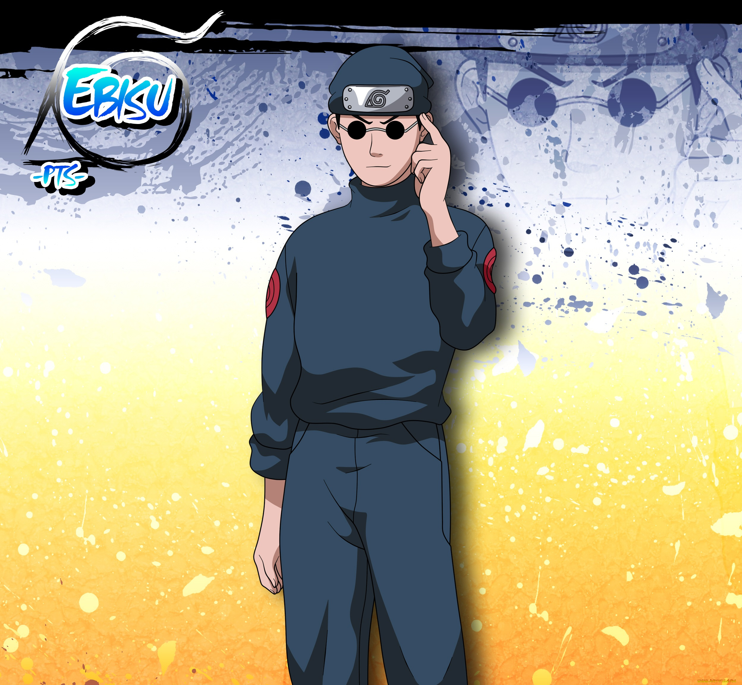 аниме, naruto, эбису, шиноби, очки, парень, улыбка