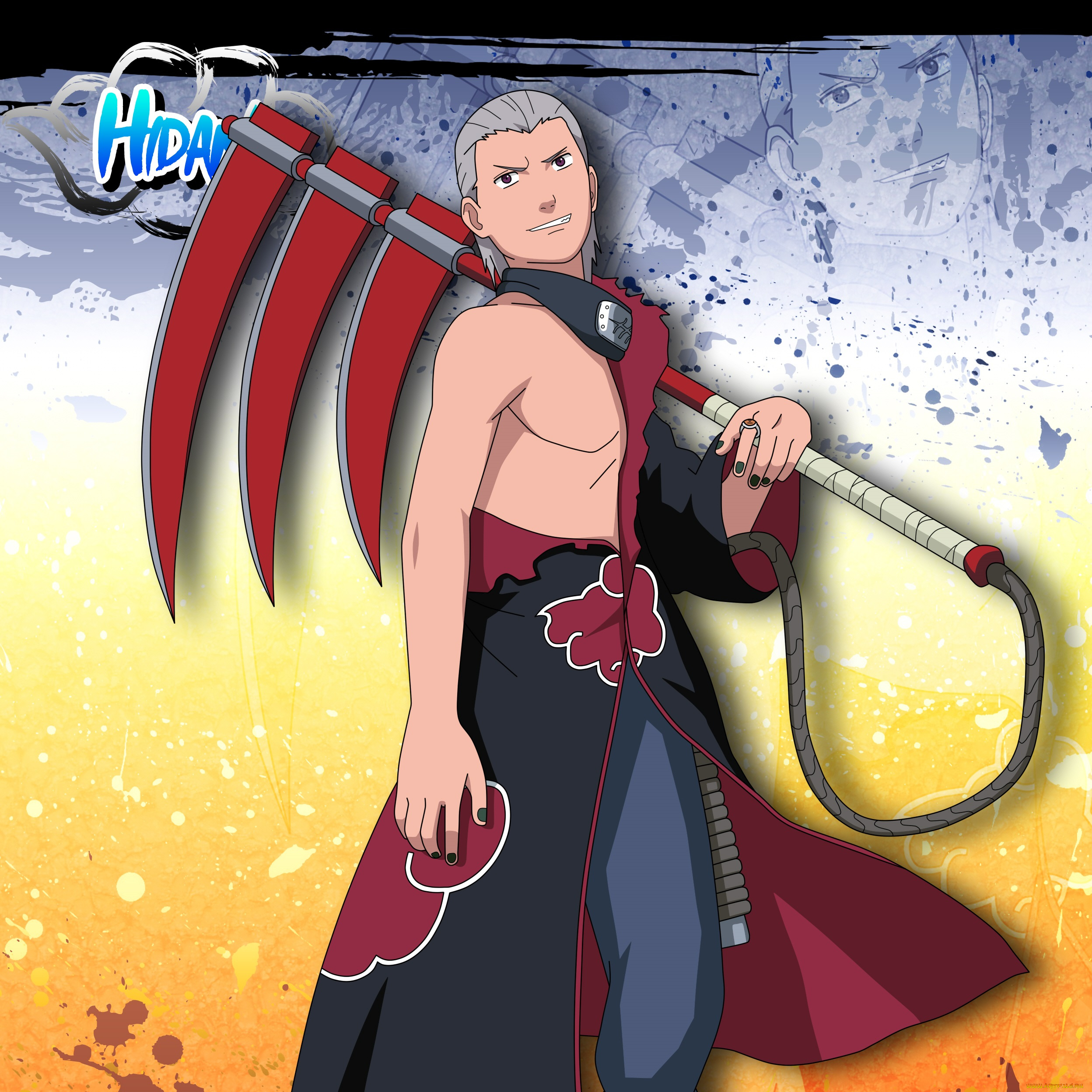 аниме, naruto, персонаж, хидан, наруто, бессмертный, парень, коса