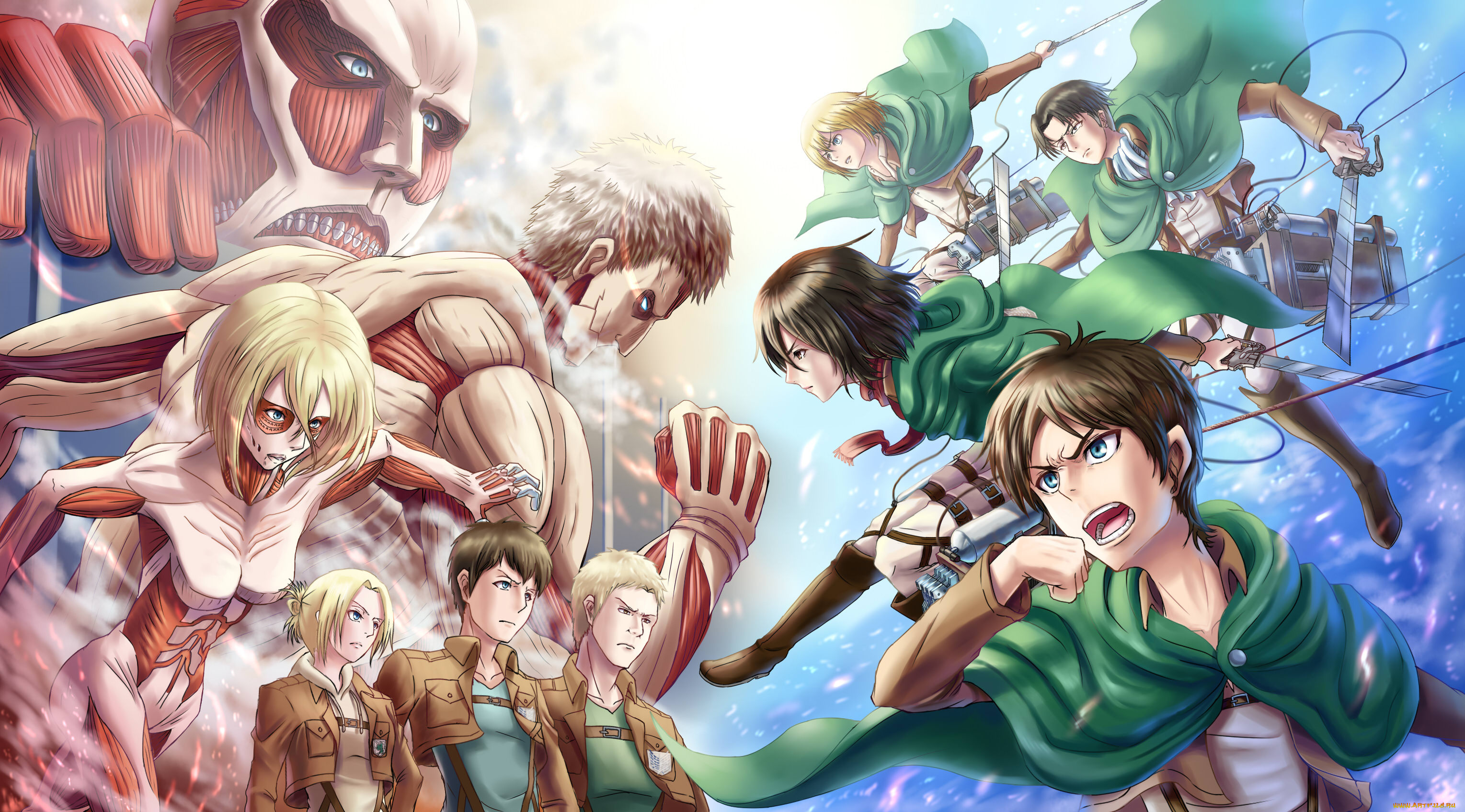 аниме, shingeki, no, kyojin, солдаты, гиганты, парни, mikasa, ackerman, annie, leonhardt, девушки, спокойствие, злость, rivaille, bertholt, fubar, reiner, braun, armin, arlert, eren, jaeger