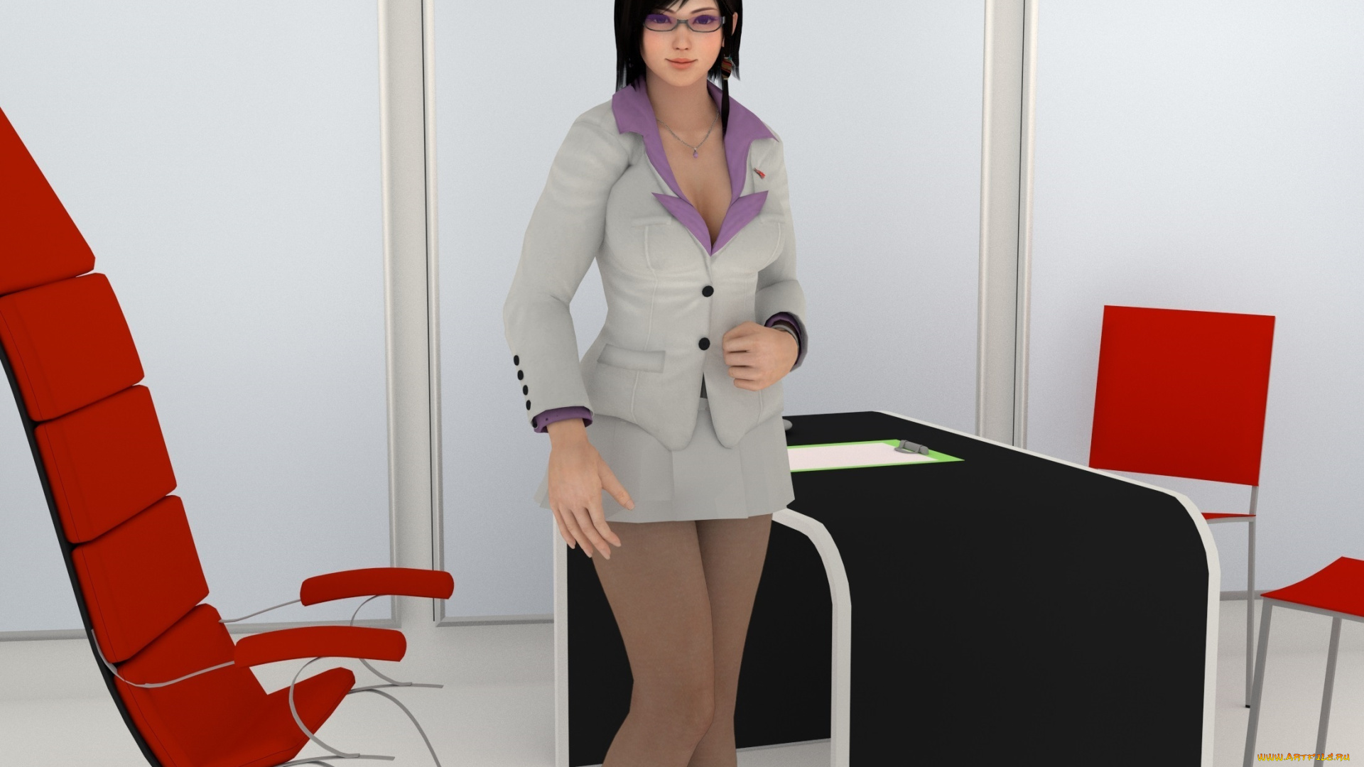 3д, графика, аниме, , anime, девушка, взгляд, фон