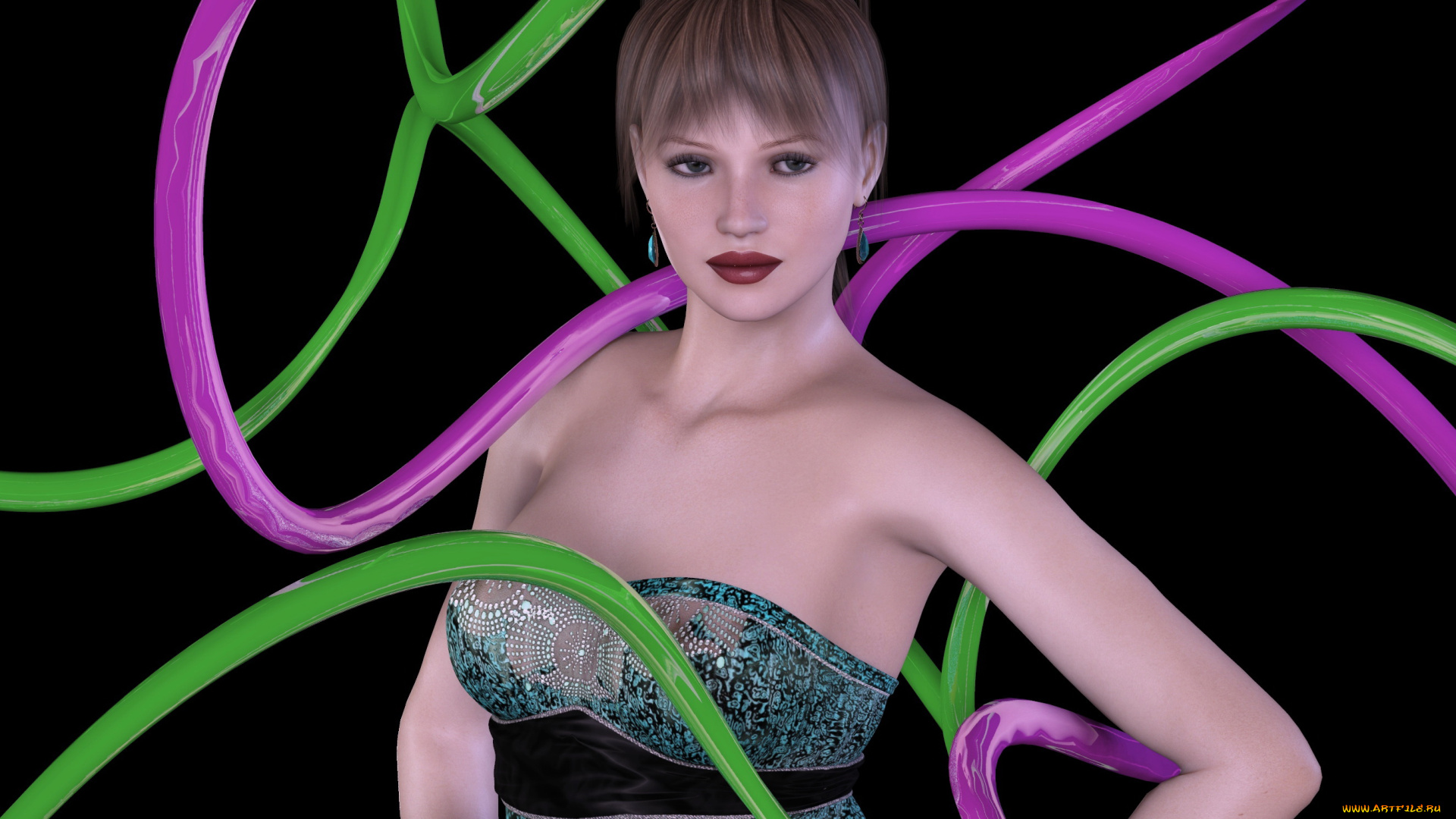 3д, графика, люди, , people, взгляд, фон, девушка