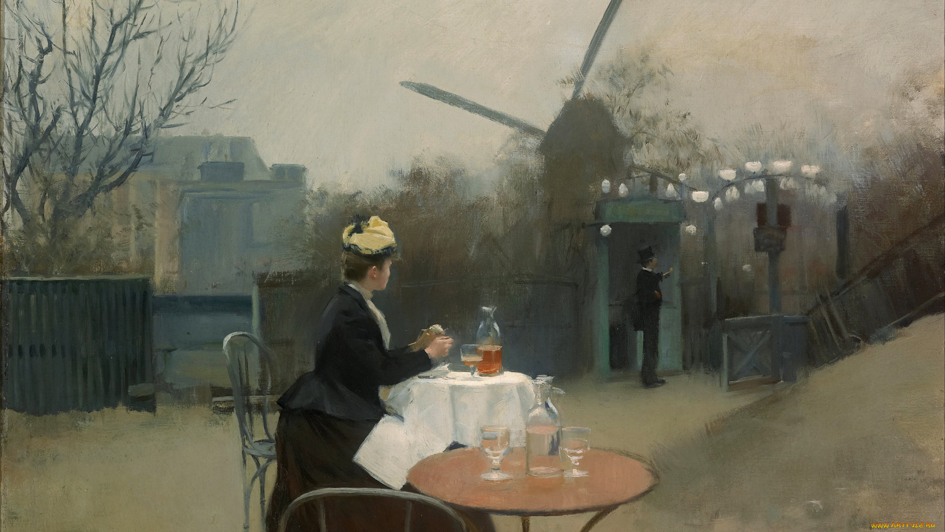 рисованное, люди, дама