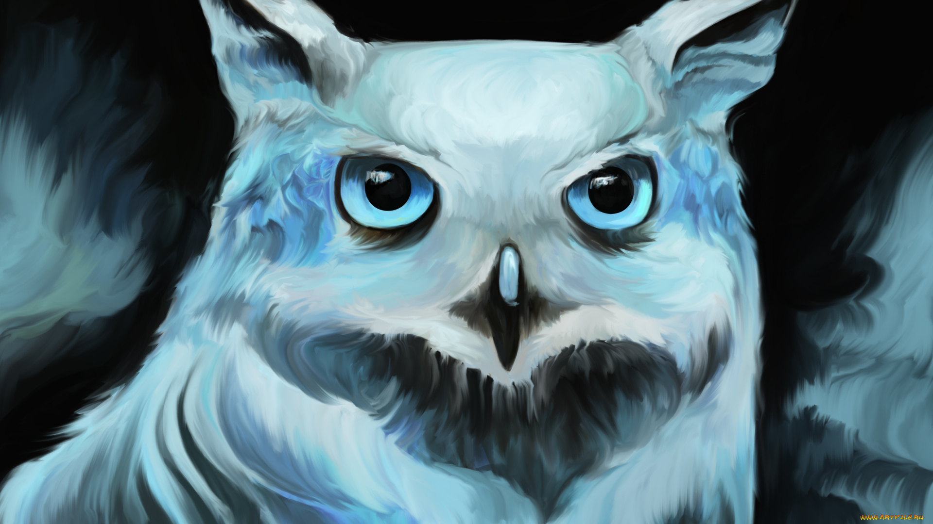 рисованное, животные, , птицы, , совы, , филины, взгляд, птица, сова