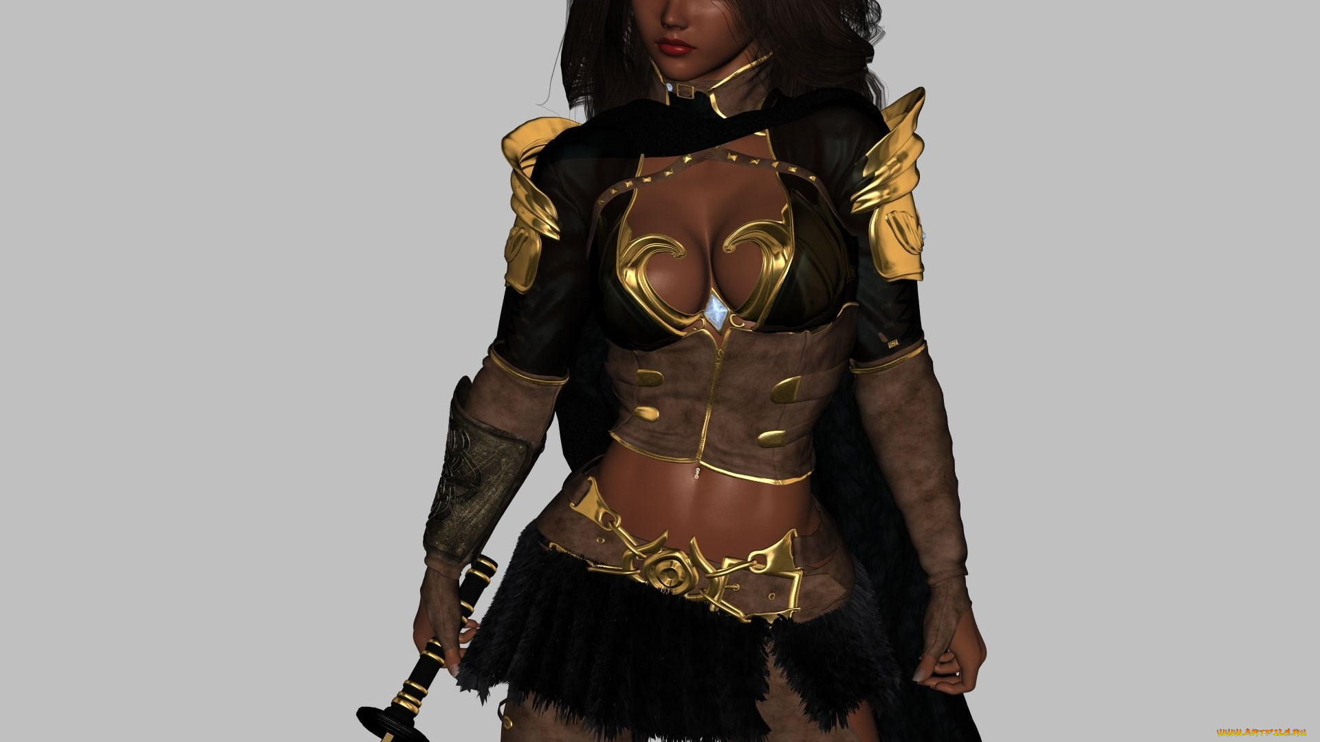 3д, графика, фантазия, , fantasy, шпага, фон, девушка, взгляд