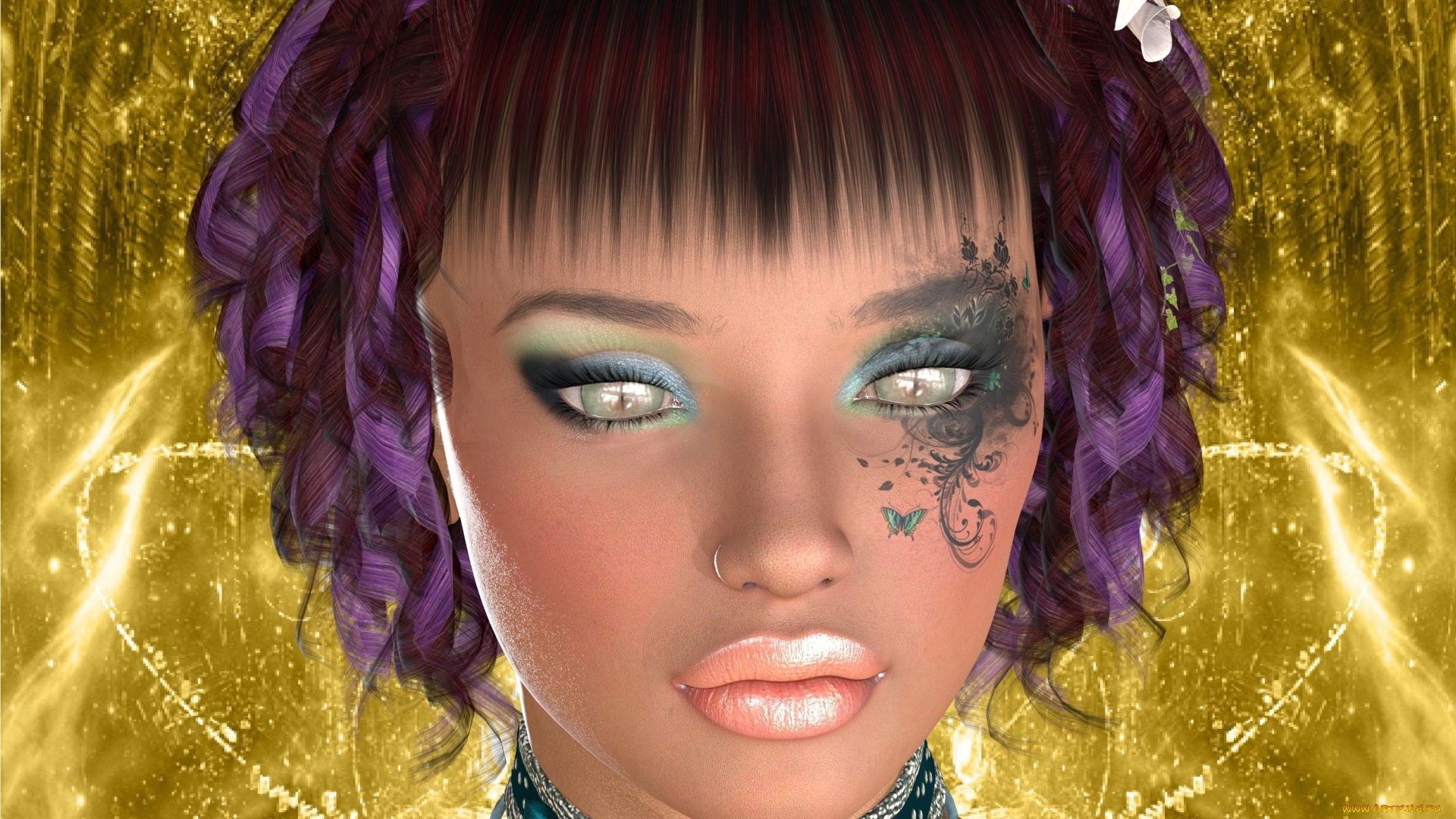 3д, графика, портрет, , portraits, девушка, фон, взгляд